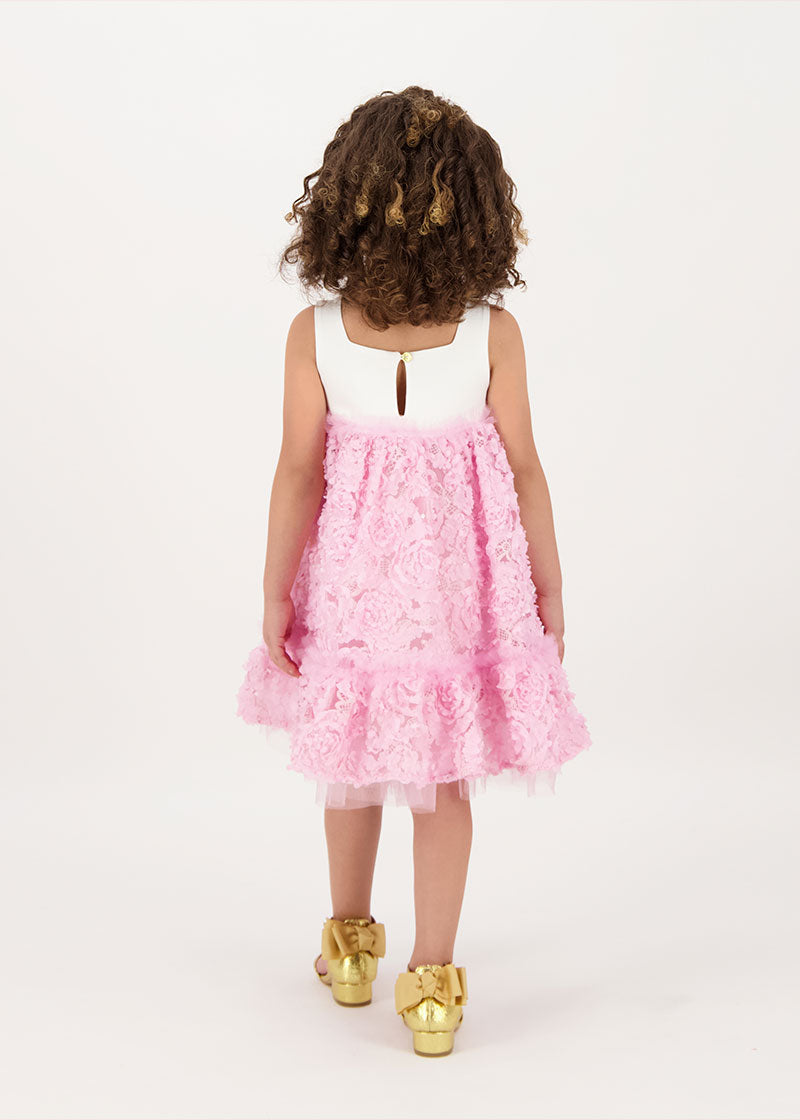 Tate 3D Flower Dress Pale Pink