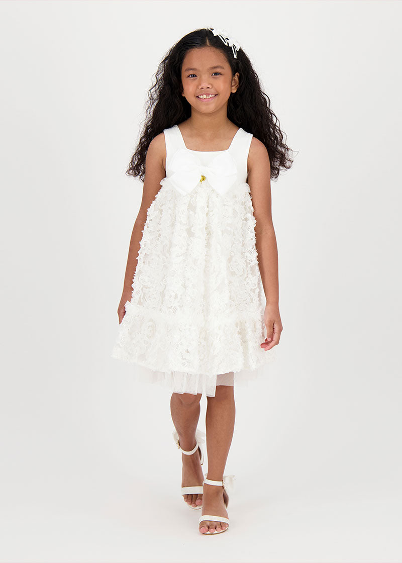 Tate 3D Flower Dress Snowdrop