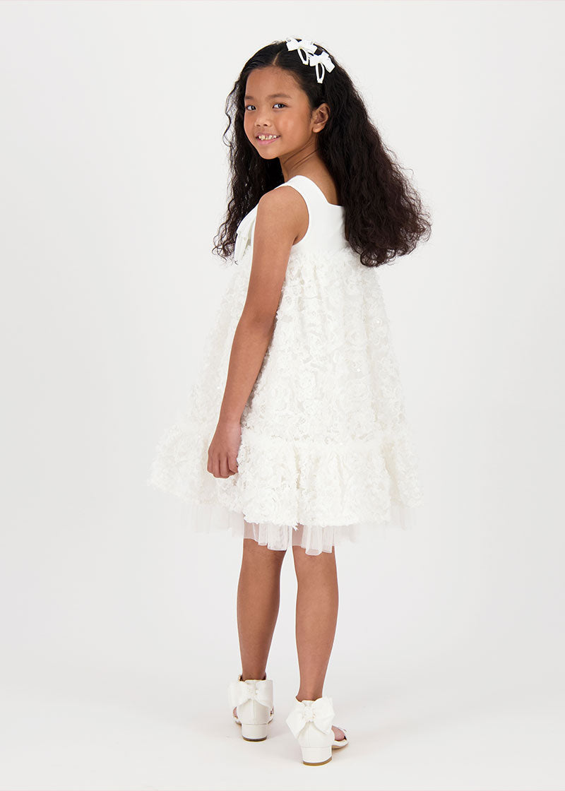 Tate 3D Flower Dress Snowdrop