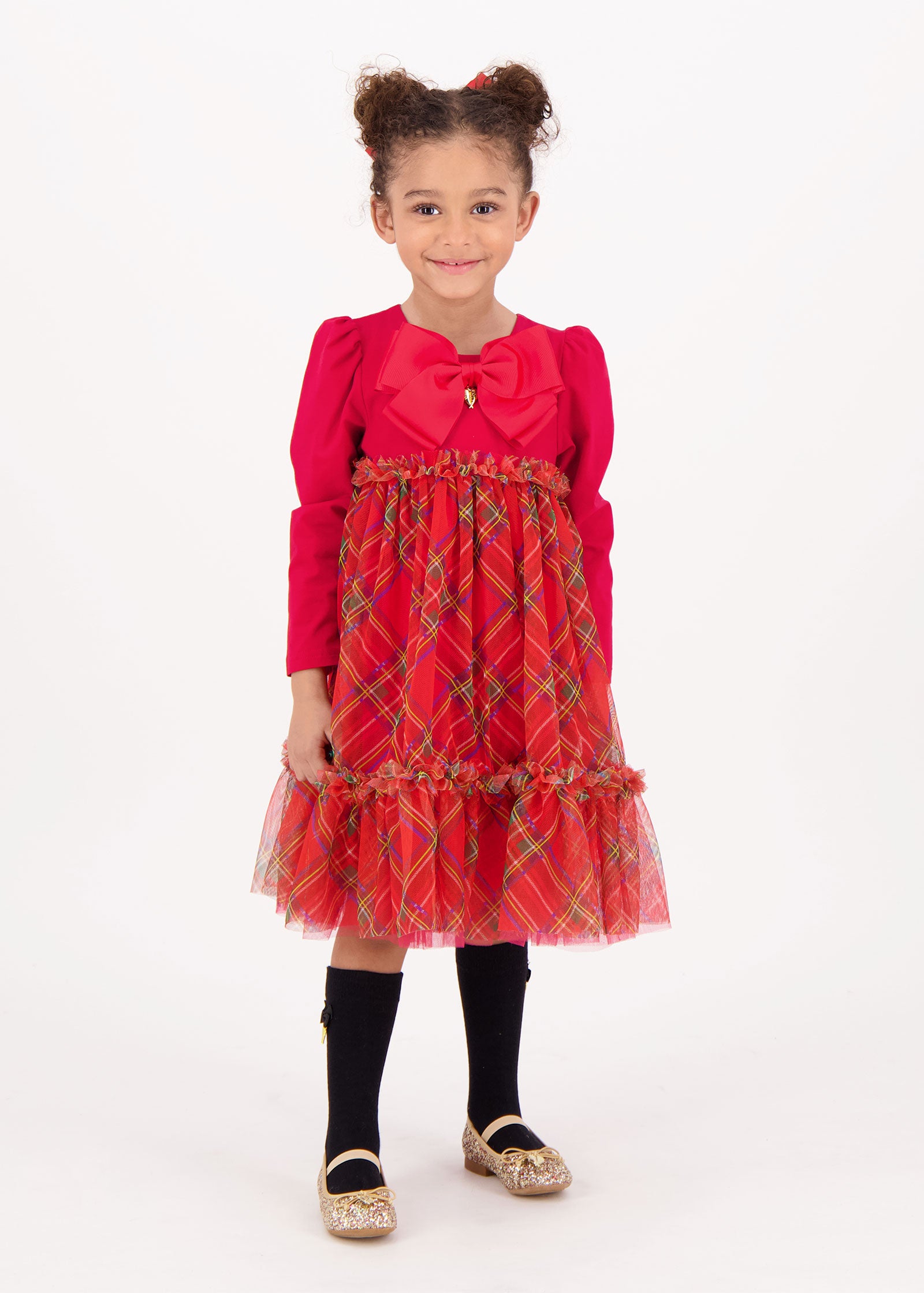 Tavia Tartan Dress Red