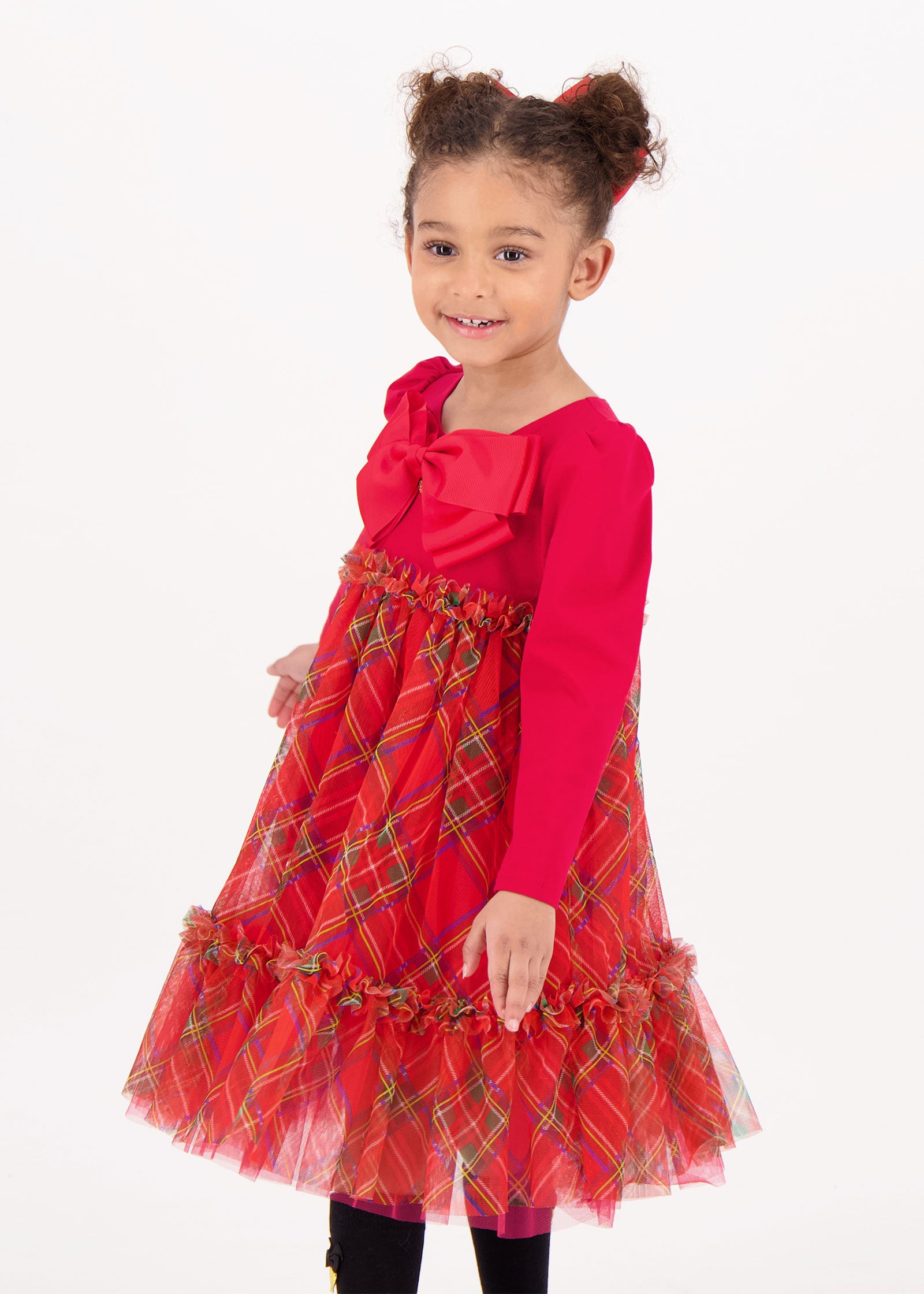 Tavia Tartan Dress Red