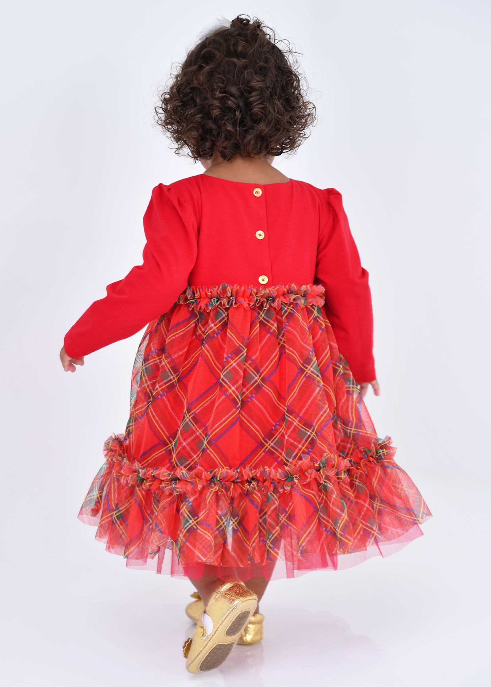 Tavia Baby Tartan Dress Red