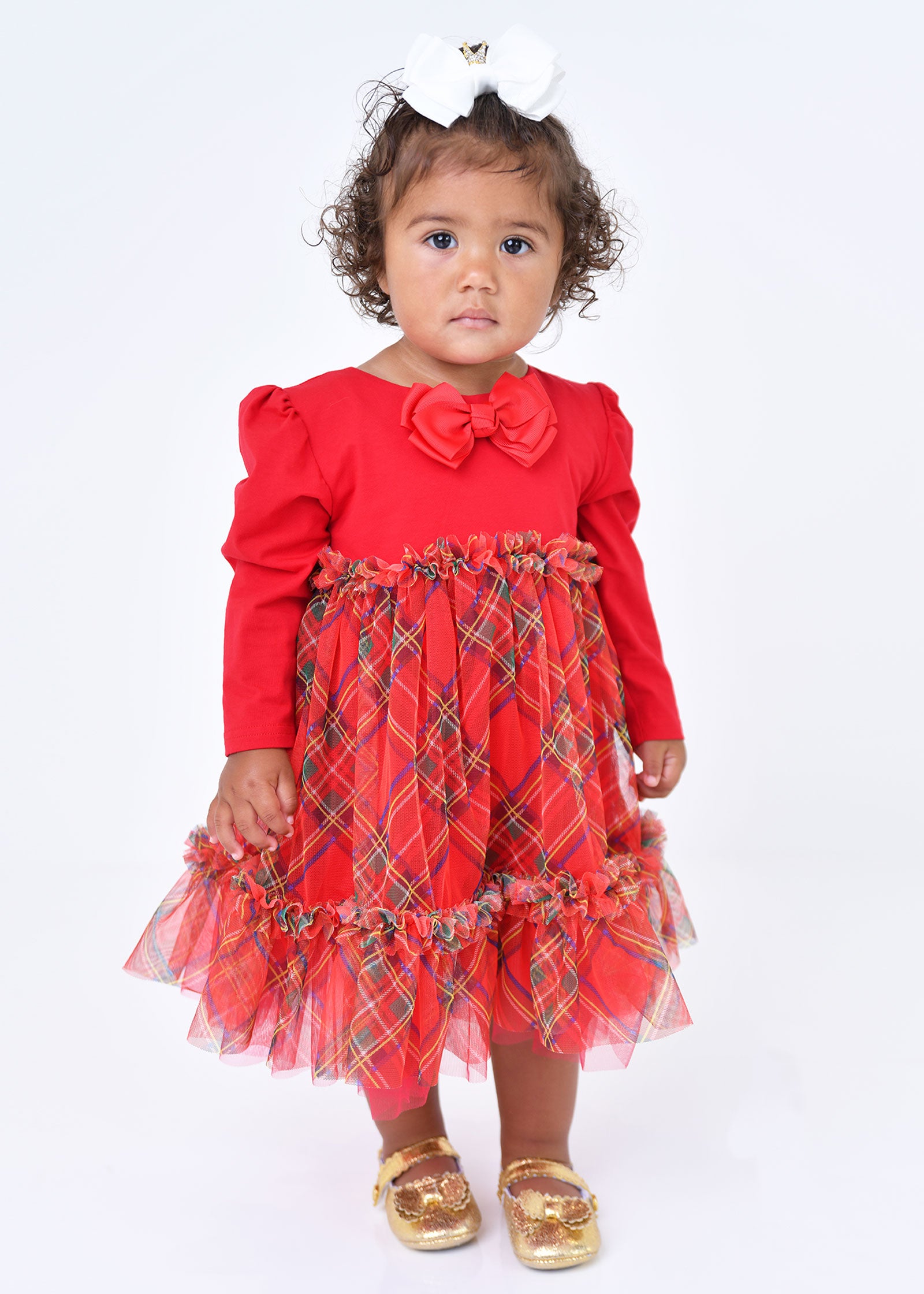 Tavia Baby Tartan Dress Red