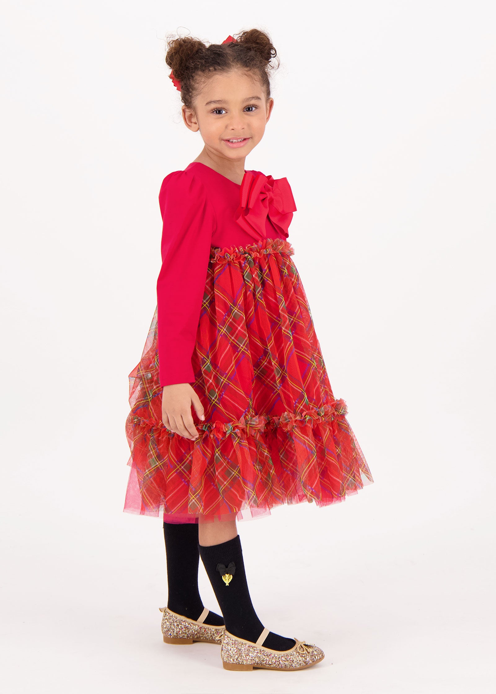 Tavia Tartan Dress Red