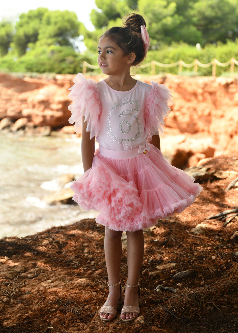 6th Birthday Top Fairy Pink