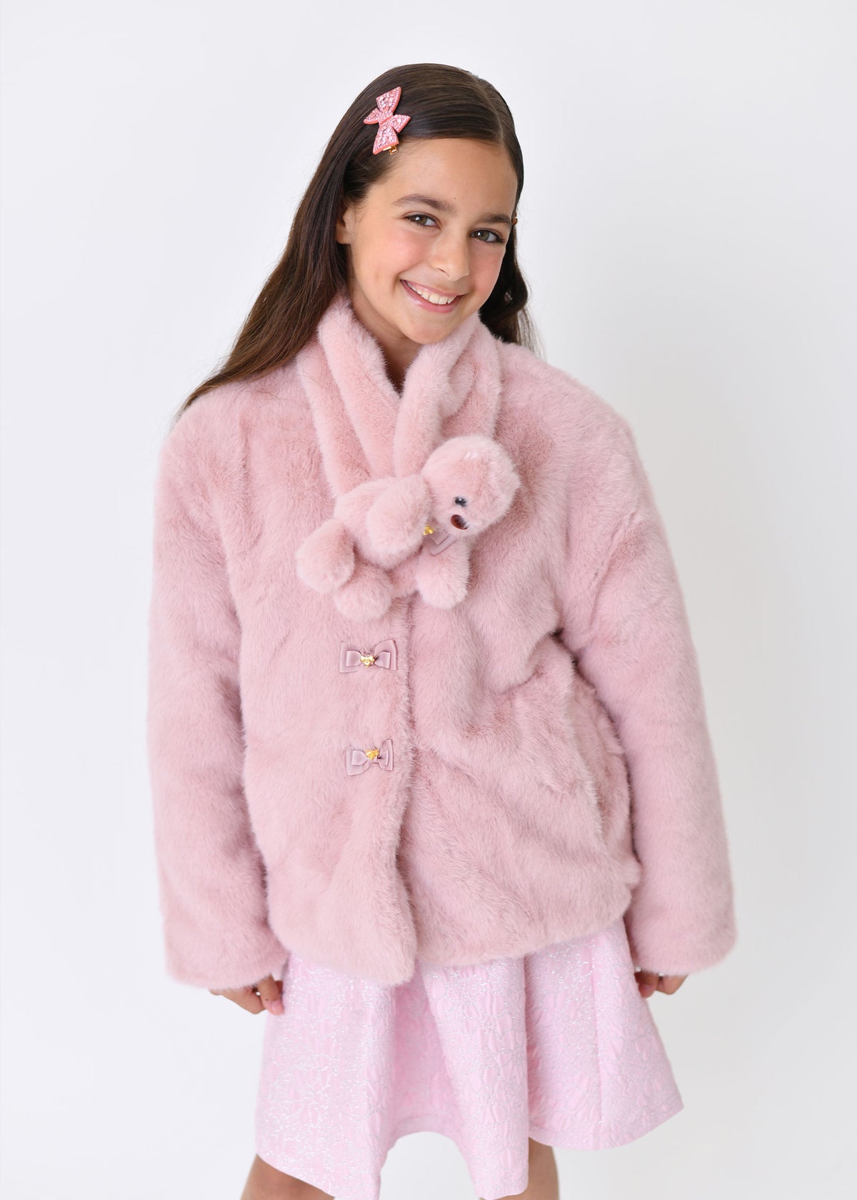 Ted Fur Scarf Pink