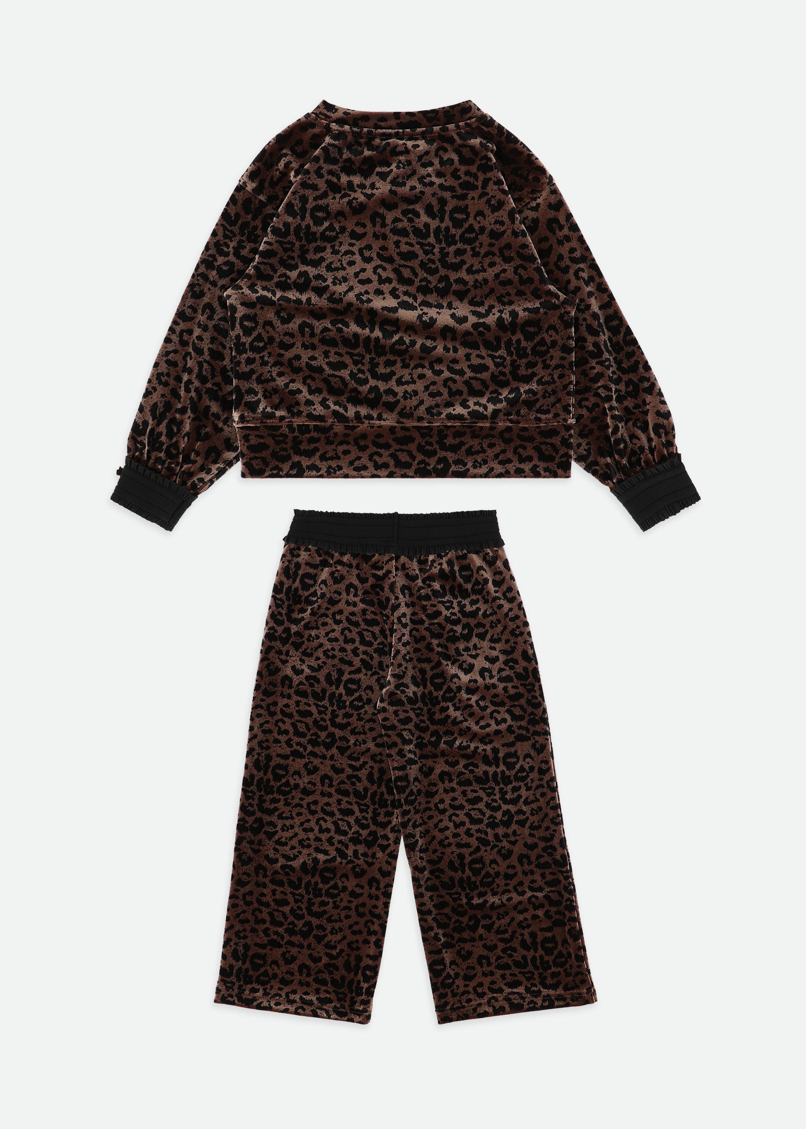 Teskey Leopard Top and Trouser Set Black