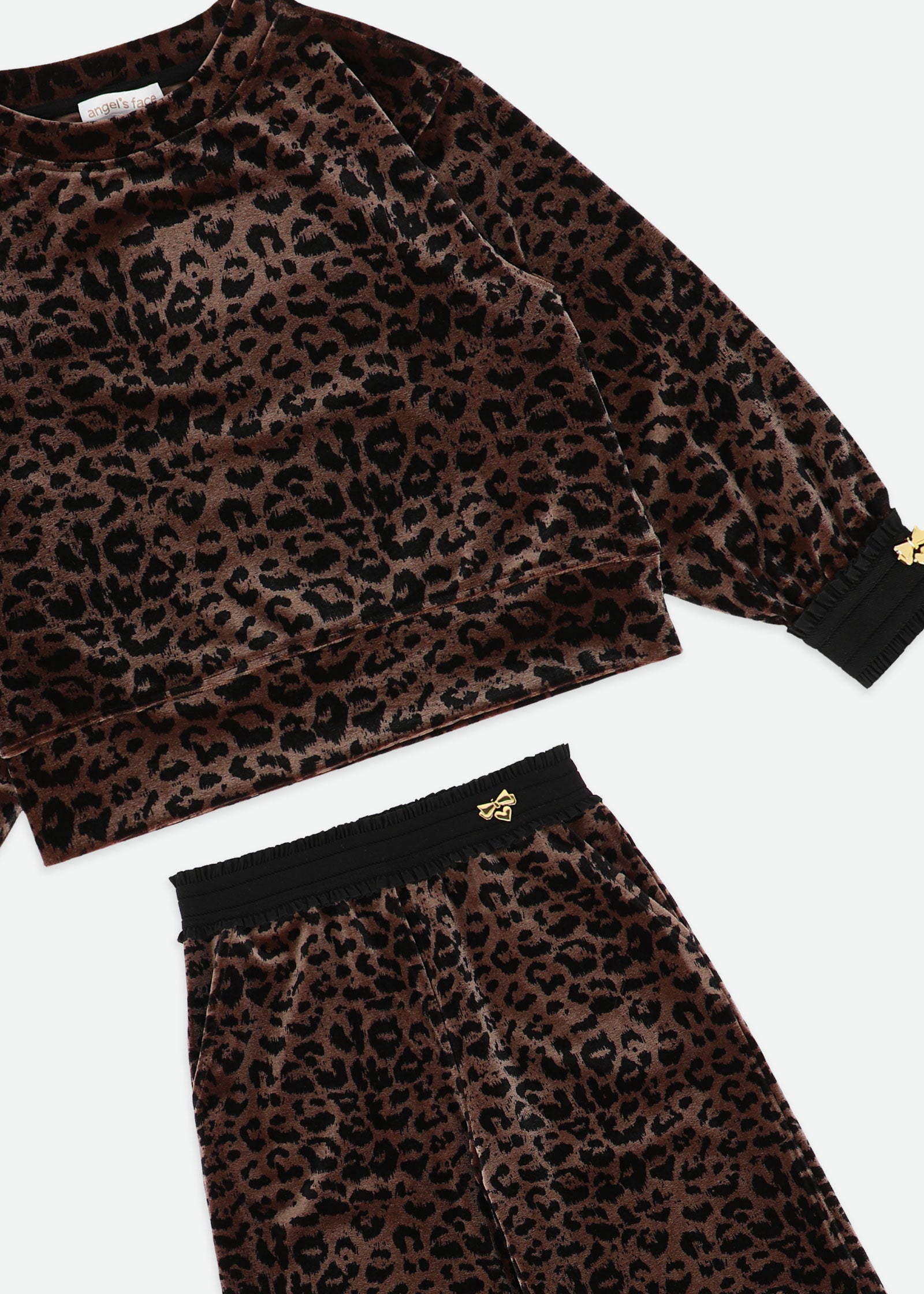 Teskey Leopard Top and Trouser Set Black