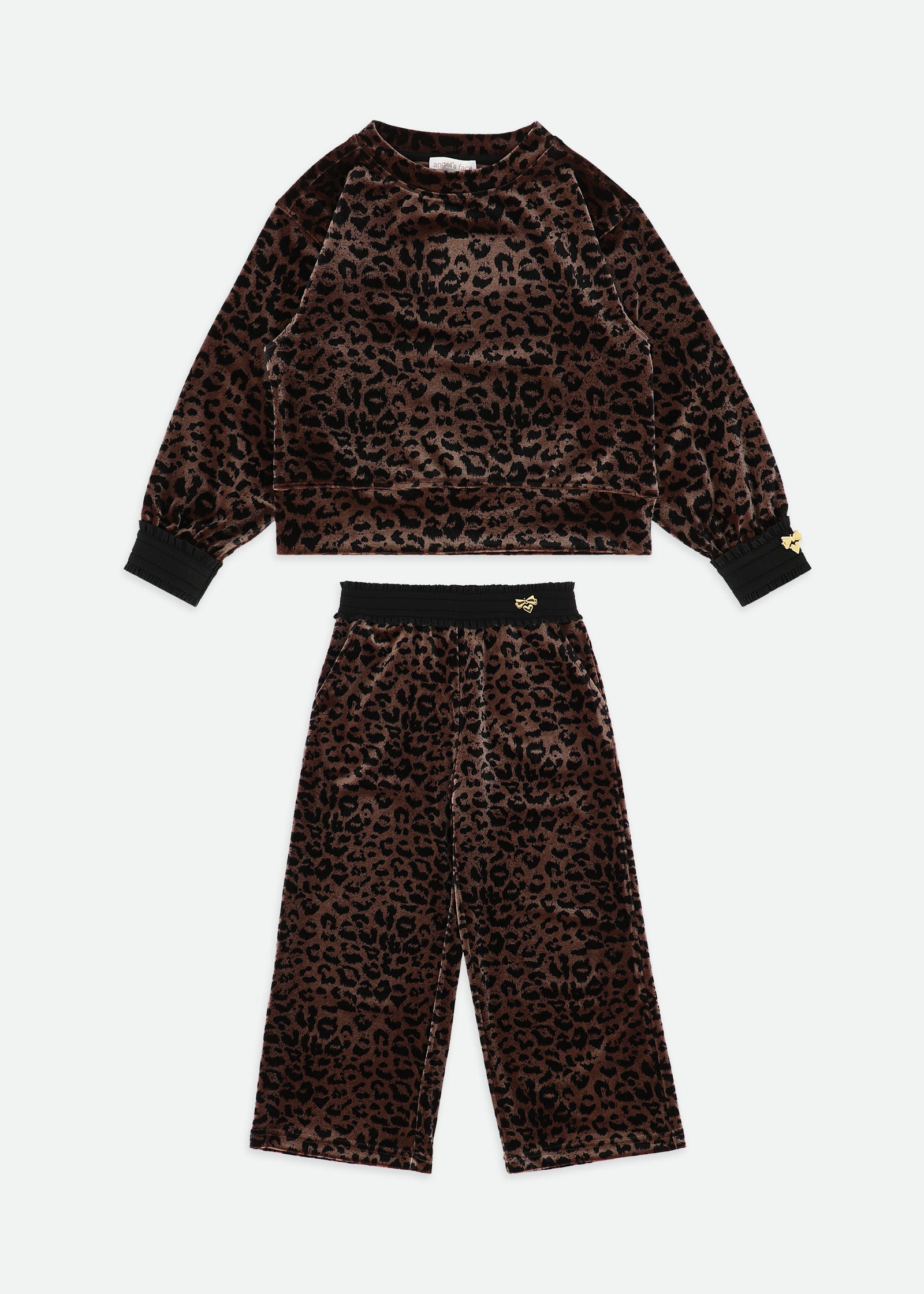 Teskey Leopard Top and Trouser Set Black