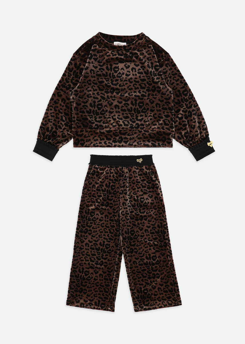Teskey Leopard Top and Trouser Set Black – Angel's Face