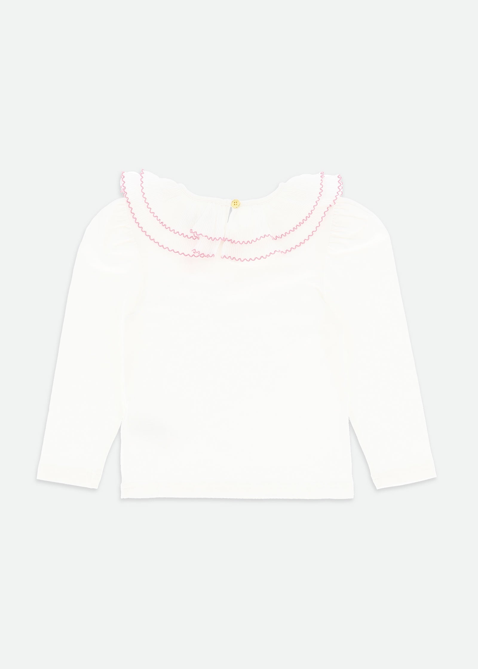 Thelma Pleated Collar Top Snowdrop