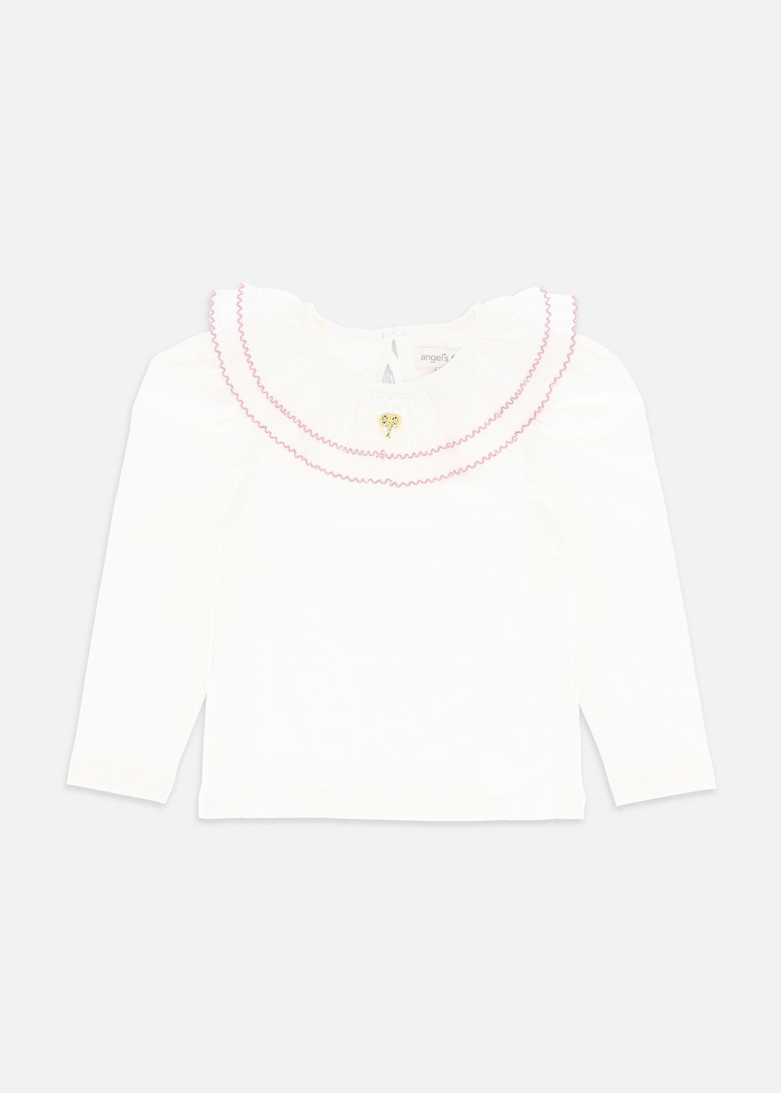 Thelma Pleated Collar Top Snowdrop