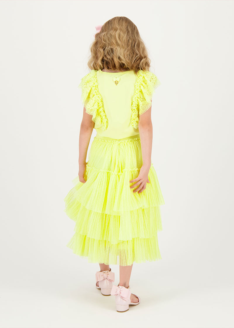 Thyme Spotted Tulle Skirt Sherbert