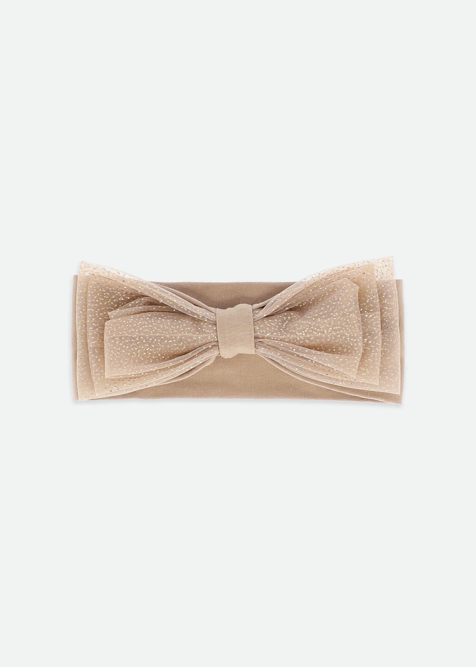 Tiff Sparkle Tulle Baby Headband Sand