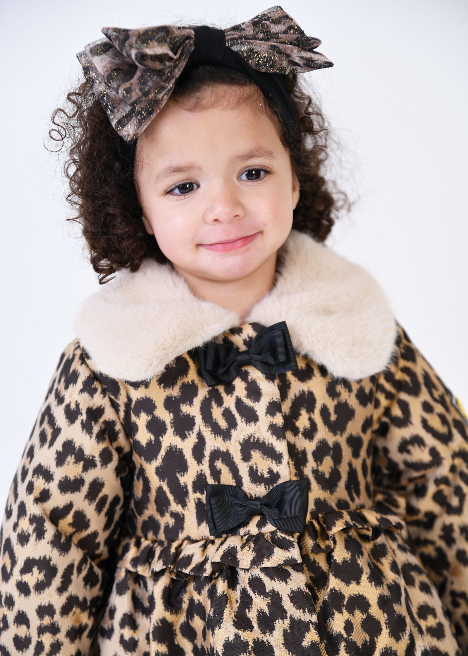 Tiff Leopard Tulle Baby Headband Black