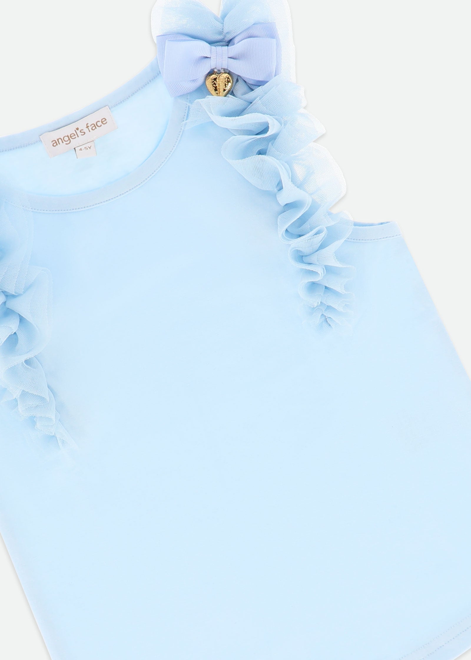 Toni Ruffle Trim Top Pale Blue