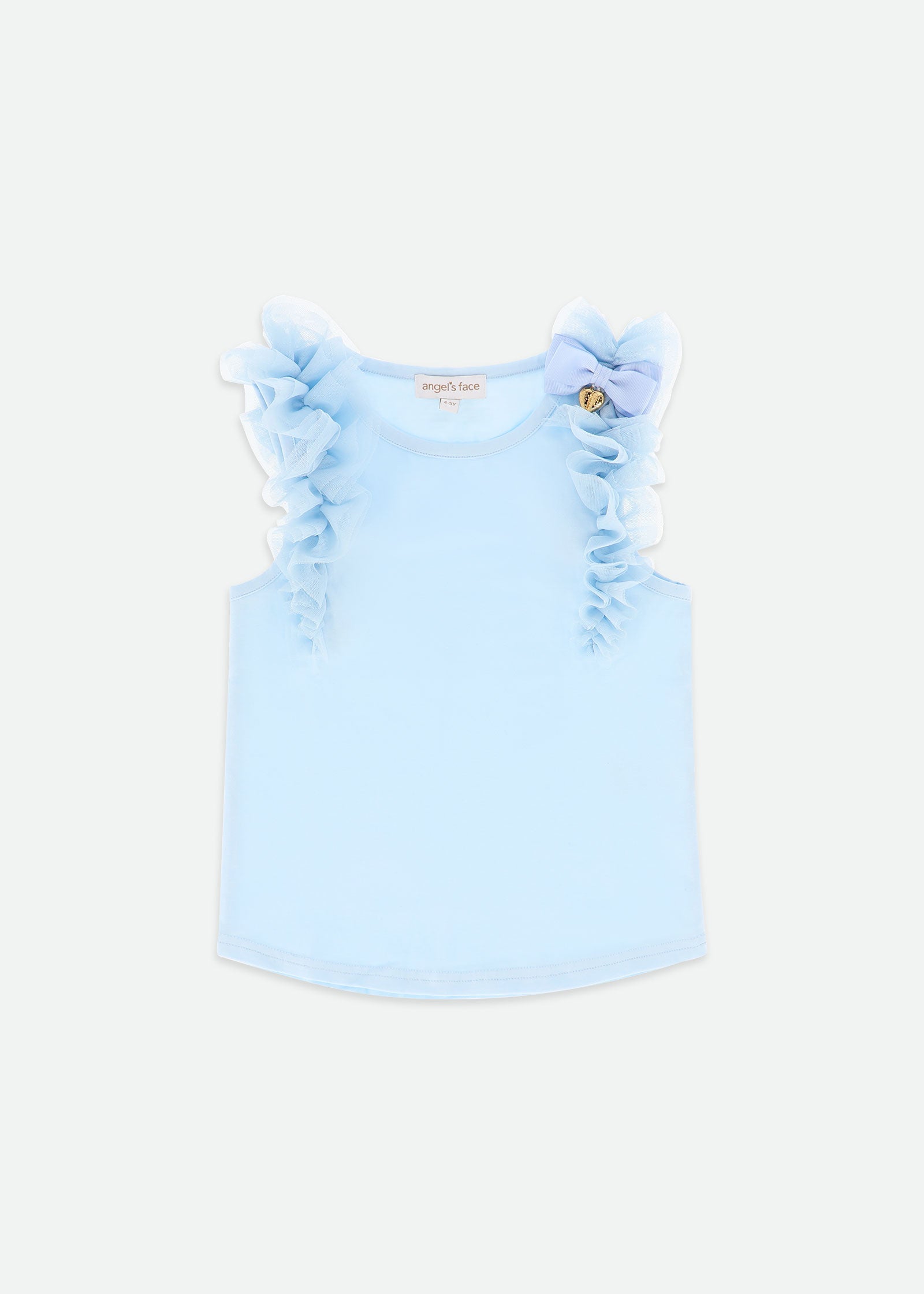 Toni Ruffle Trim Top Pale Blue