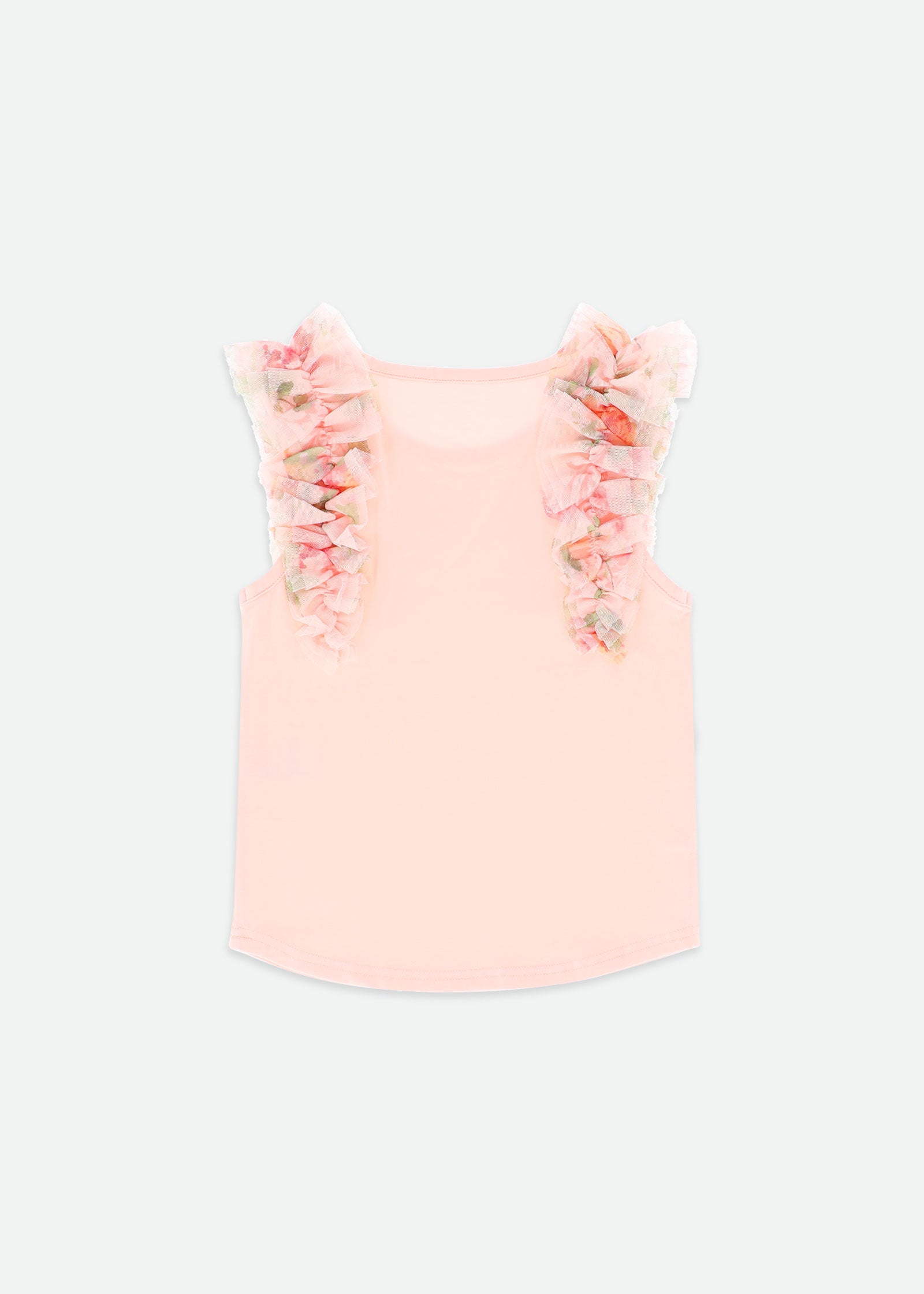 Toni Ruffle Trim Top Peach Primrose