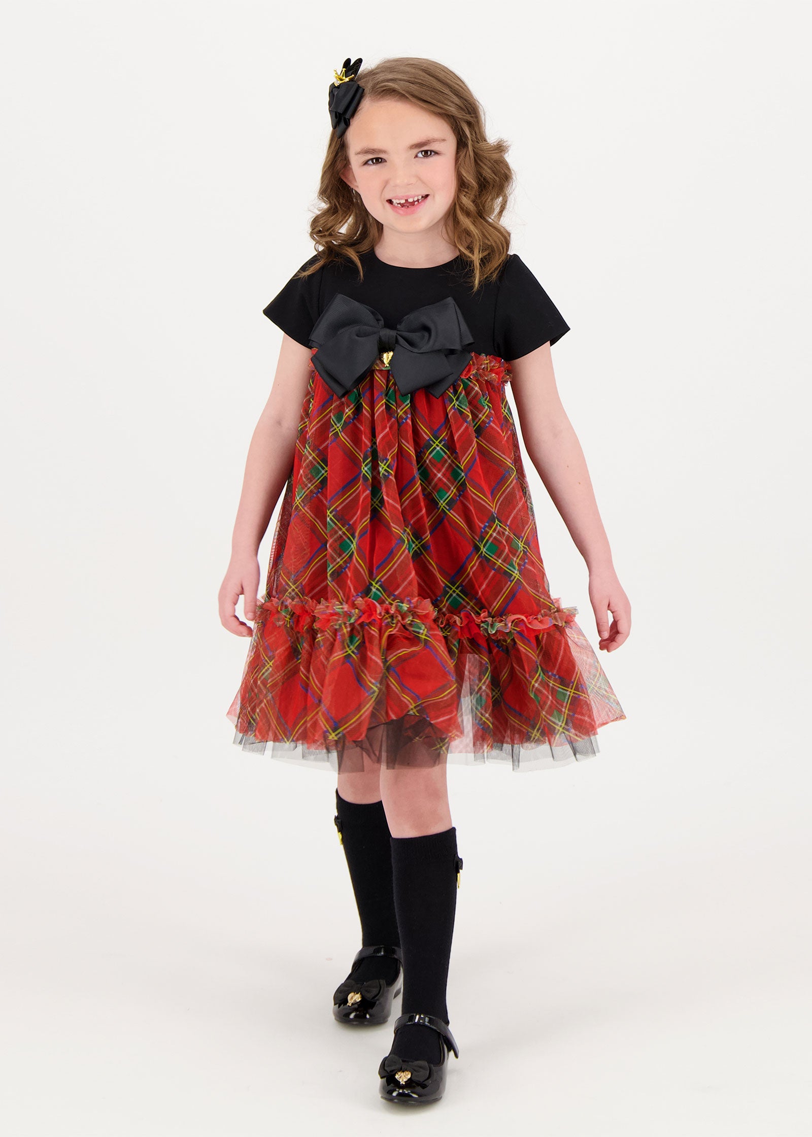 Tory Tartan Dress Black