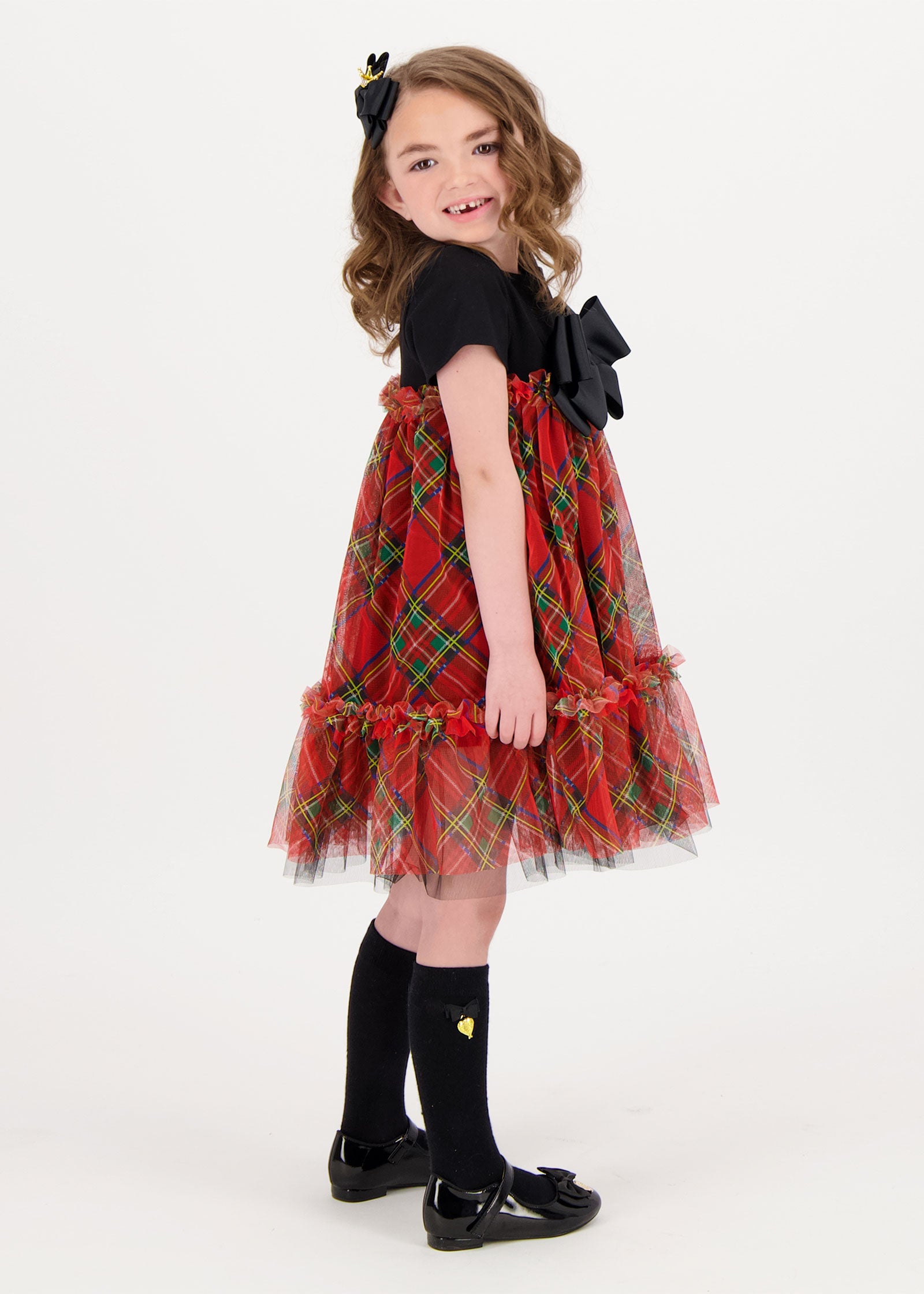 Tory Tartan Dress Black