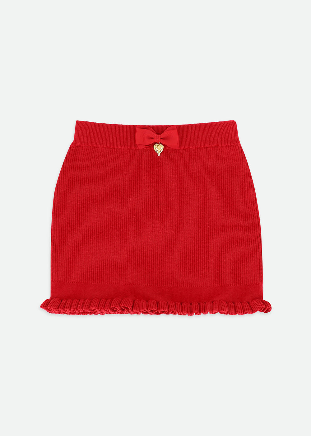 Troy Ribbed Skirt Red