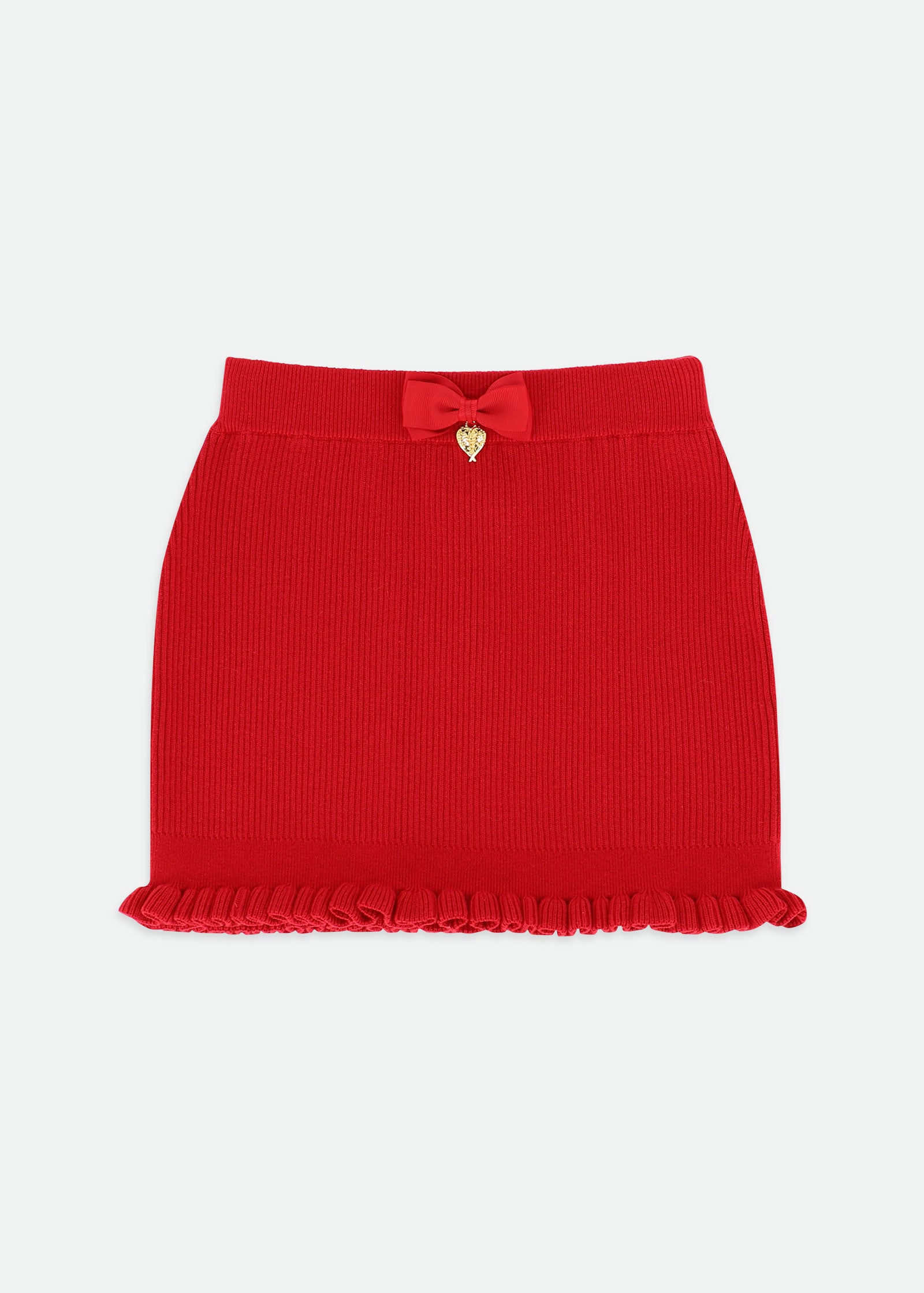 Troy Ribbed Skirt Red