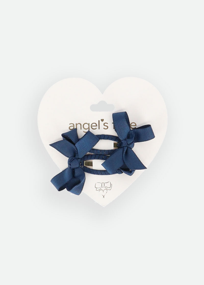 Two Pack Bow Clips Navy