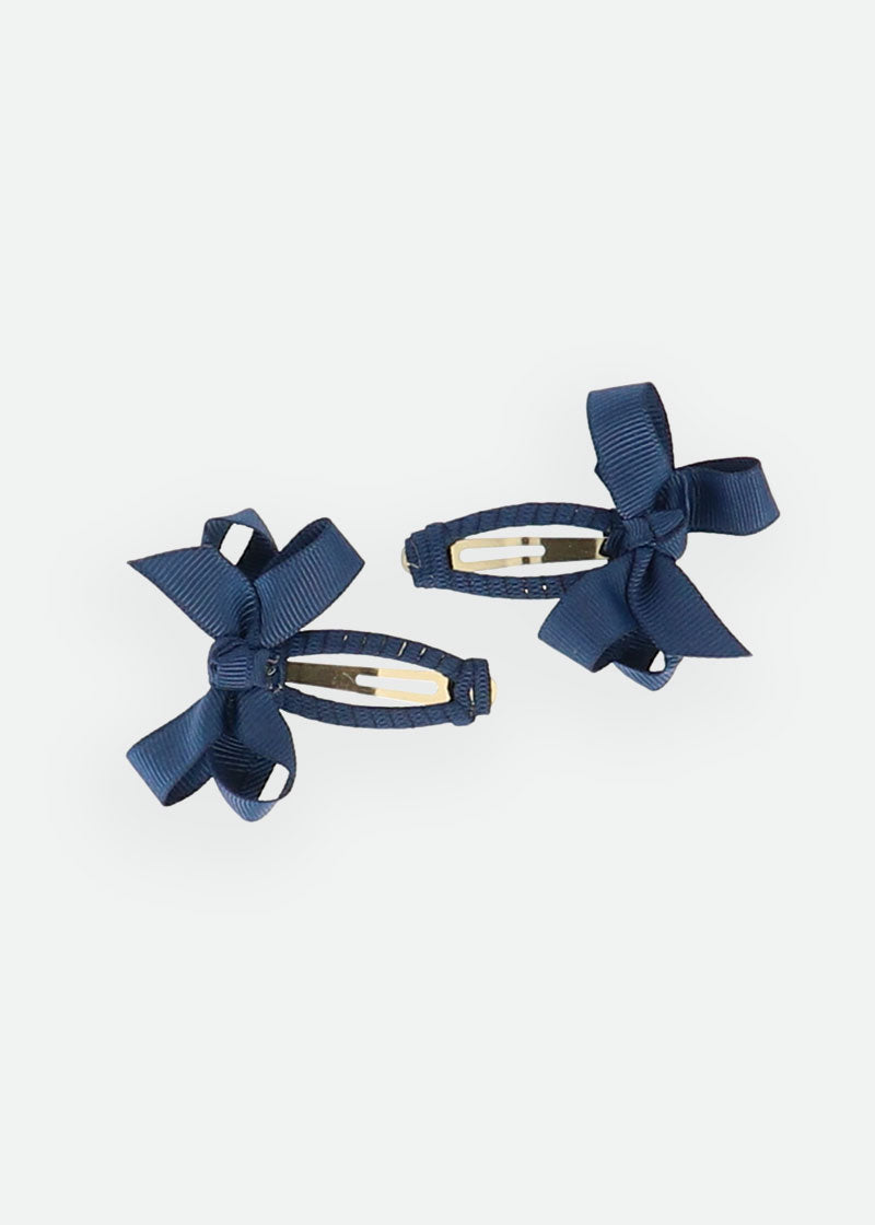 Two Pack Bow Clips Navy