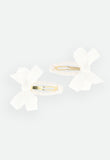 Two Pack Bow Clips Snowdrop