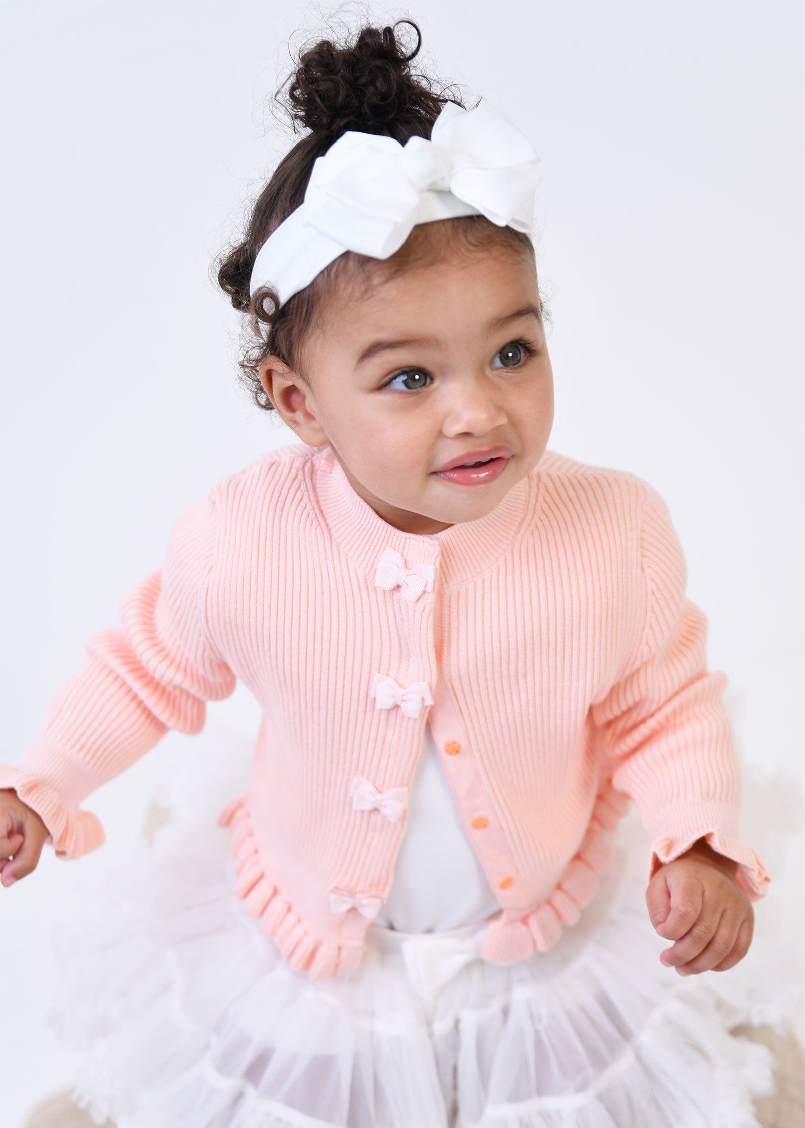 Tyler Baby Knitted Cardigan Peach