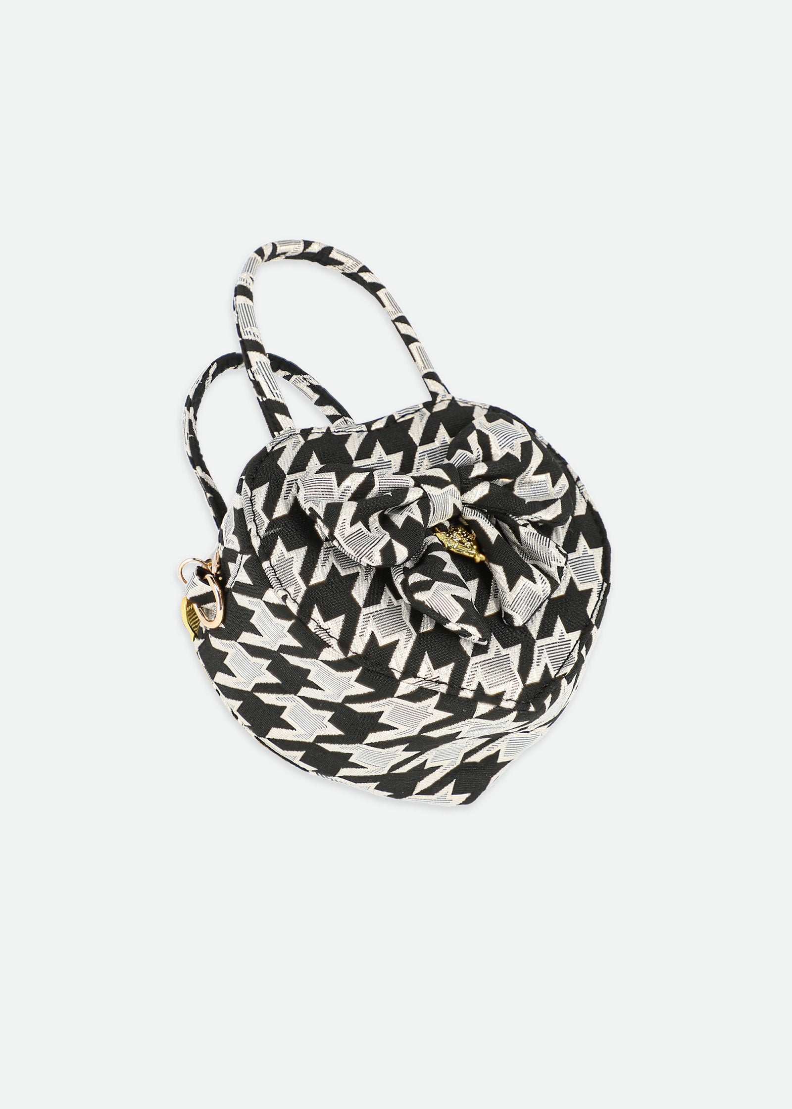 Valerie Houndstooth Jacquard Bag Black