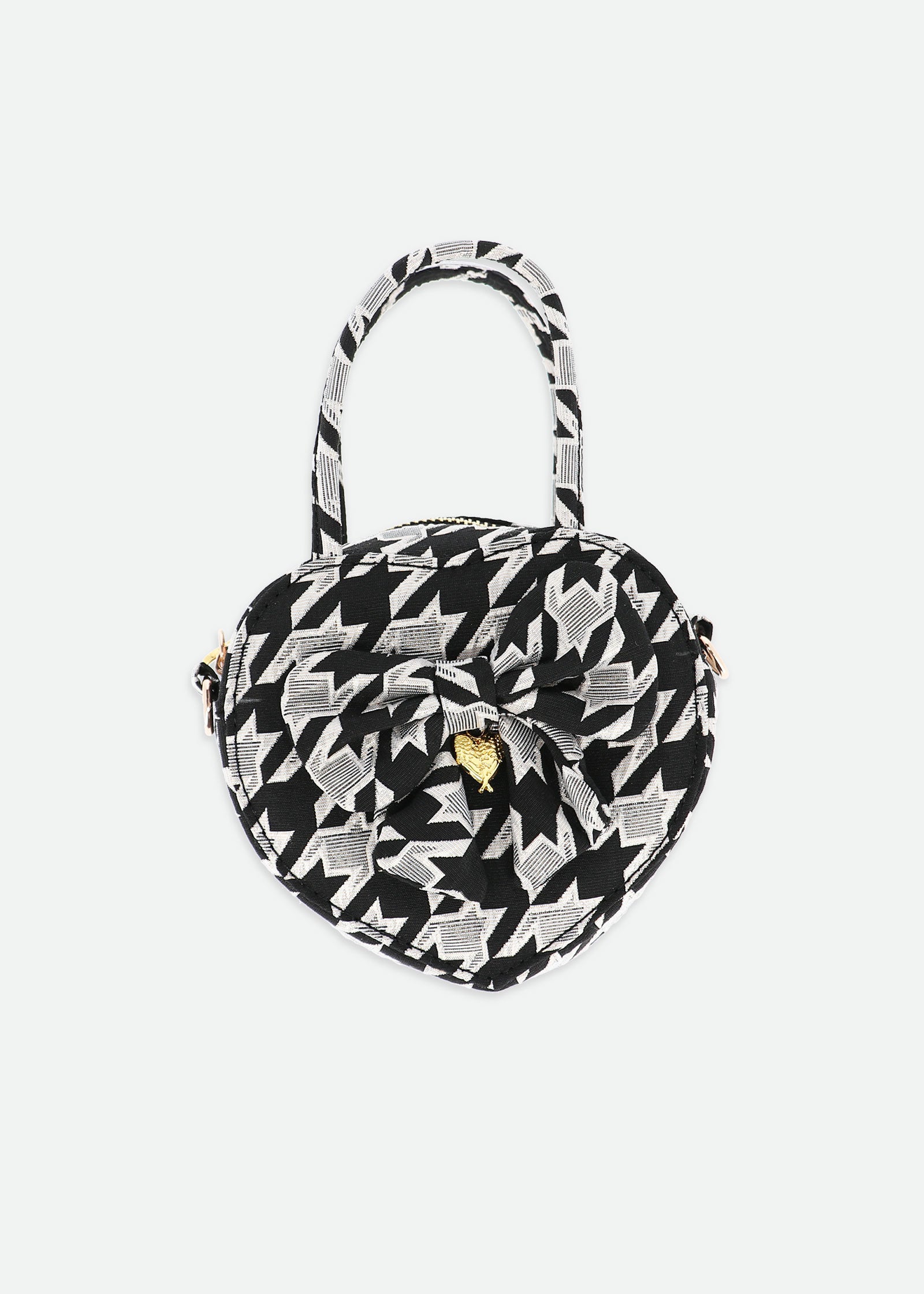 Valerie Houndstooth Jacquard Bag Black