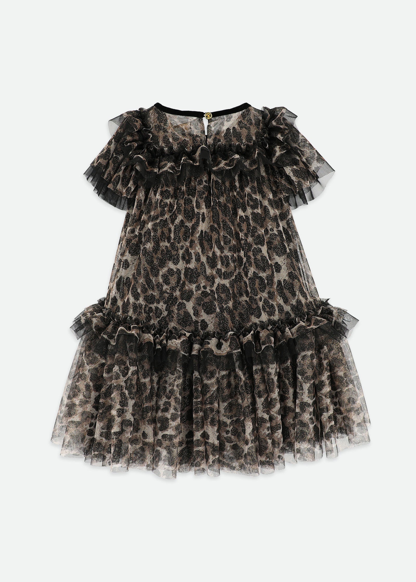 Victoria Tulle Leopard Dress Black
