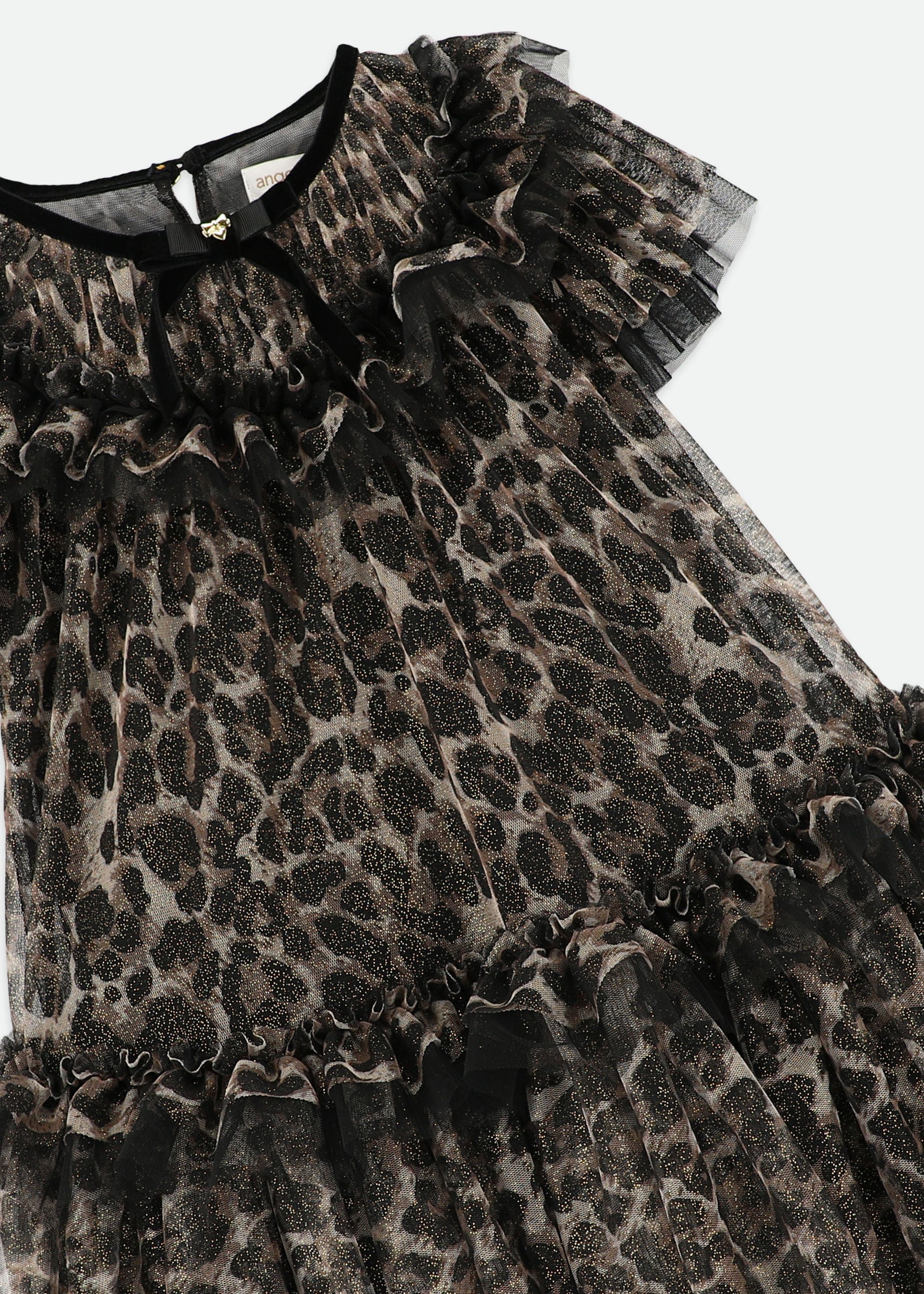 Victoria Tulle Leopard Dress Black