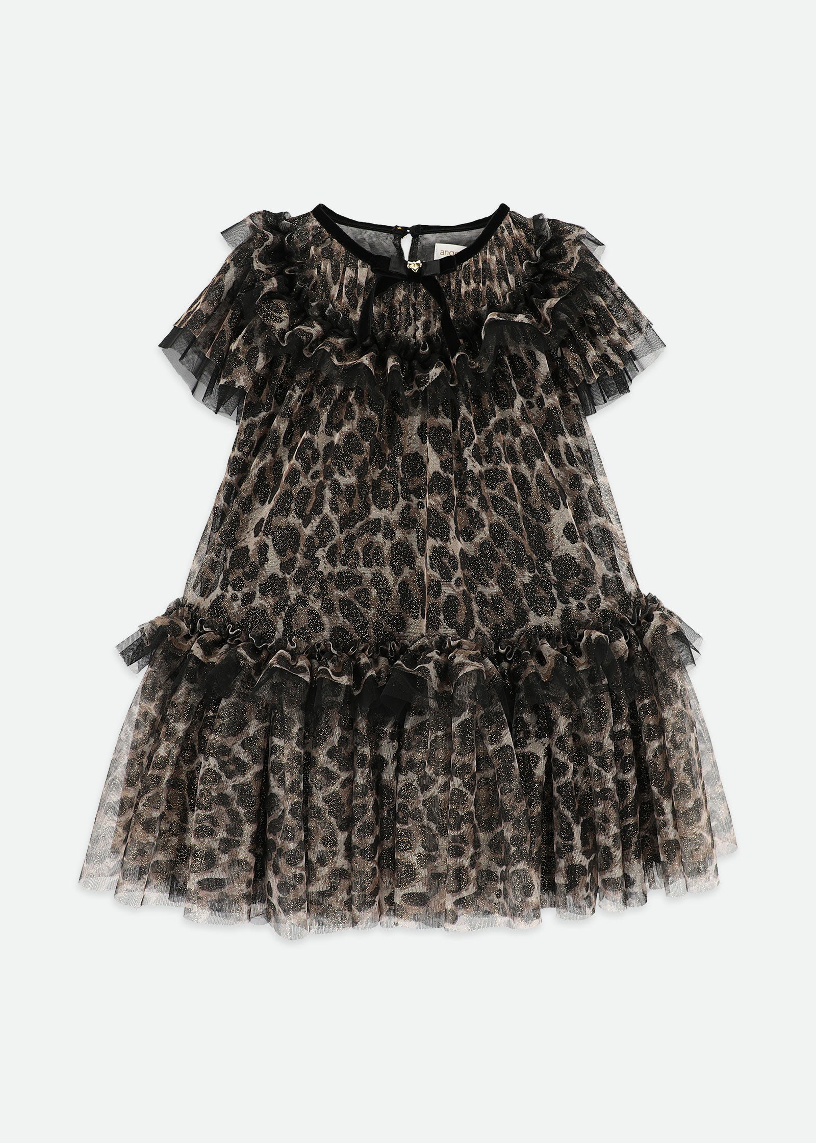 Victoria Tulle Leopard Dress Black
