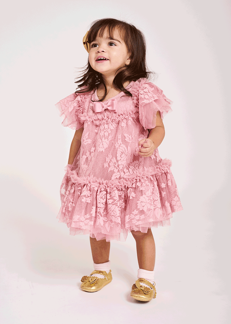 Vida Lace Baby Dress Tea Rose – Angel's Face