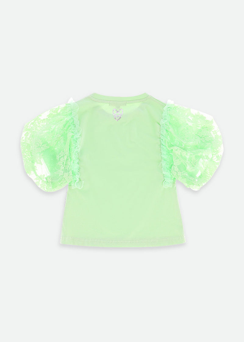 Vivian Lace Sleeve Top Green