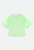 Vivian Lace Sleeve Top Green