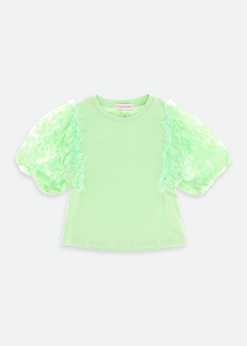 Vivian Lace Sleeve Top Green