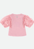 Vivian Lace Sleeve Top Tea Rose