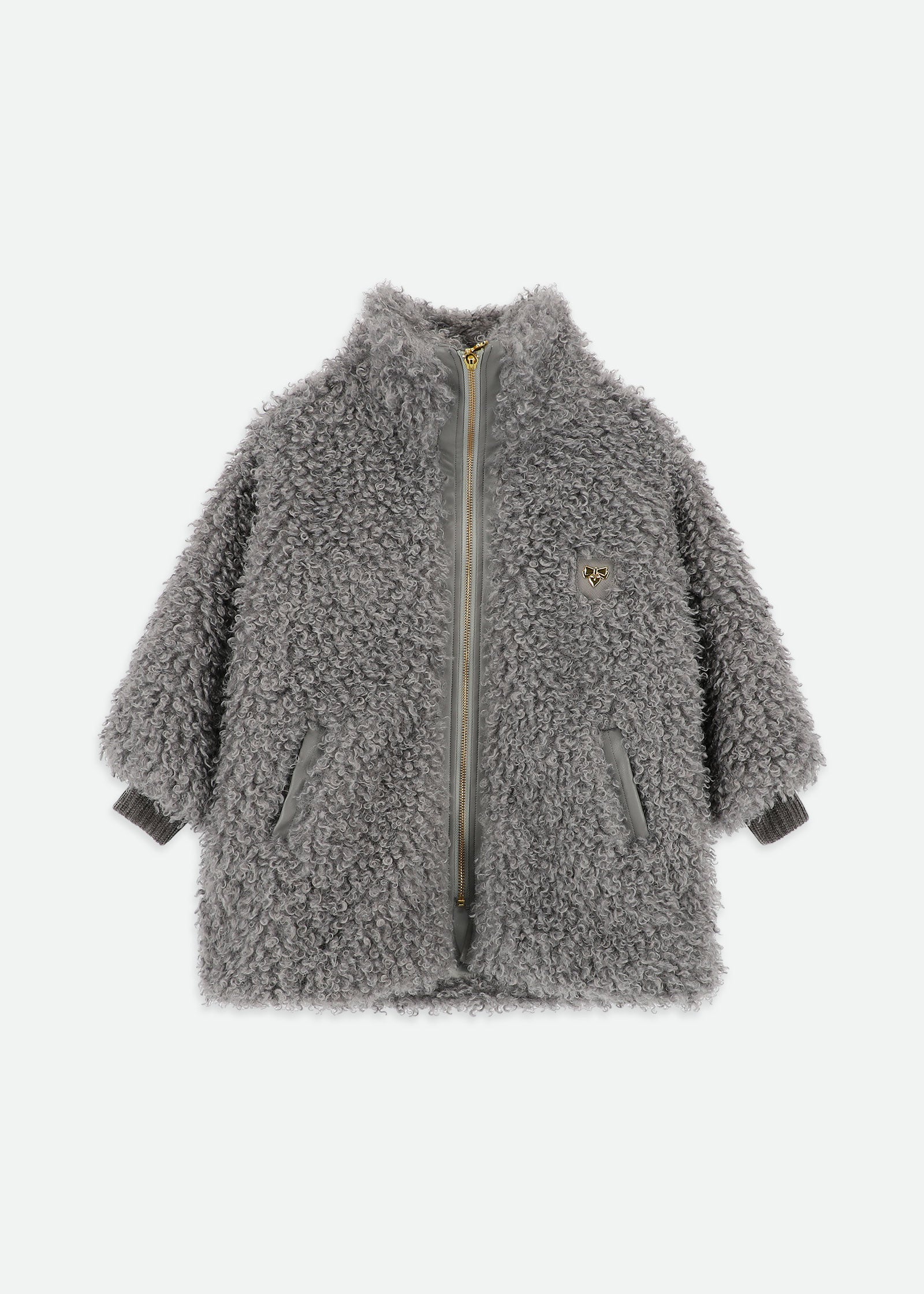 Vivienne Curly Fur Coat Grey