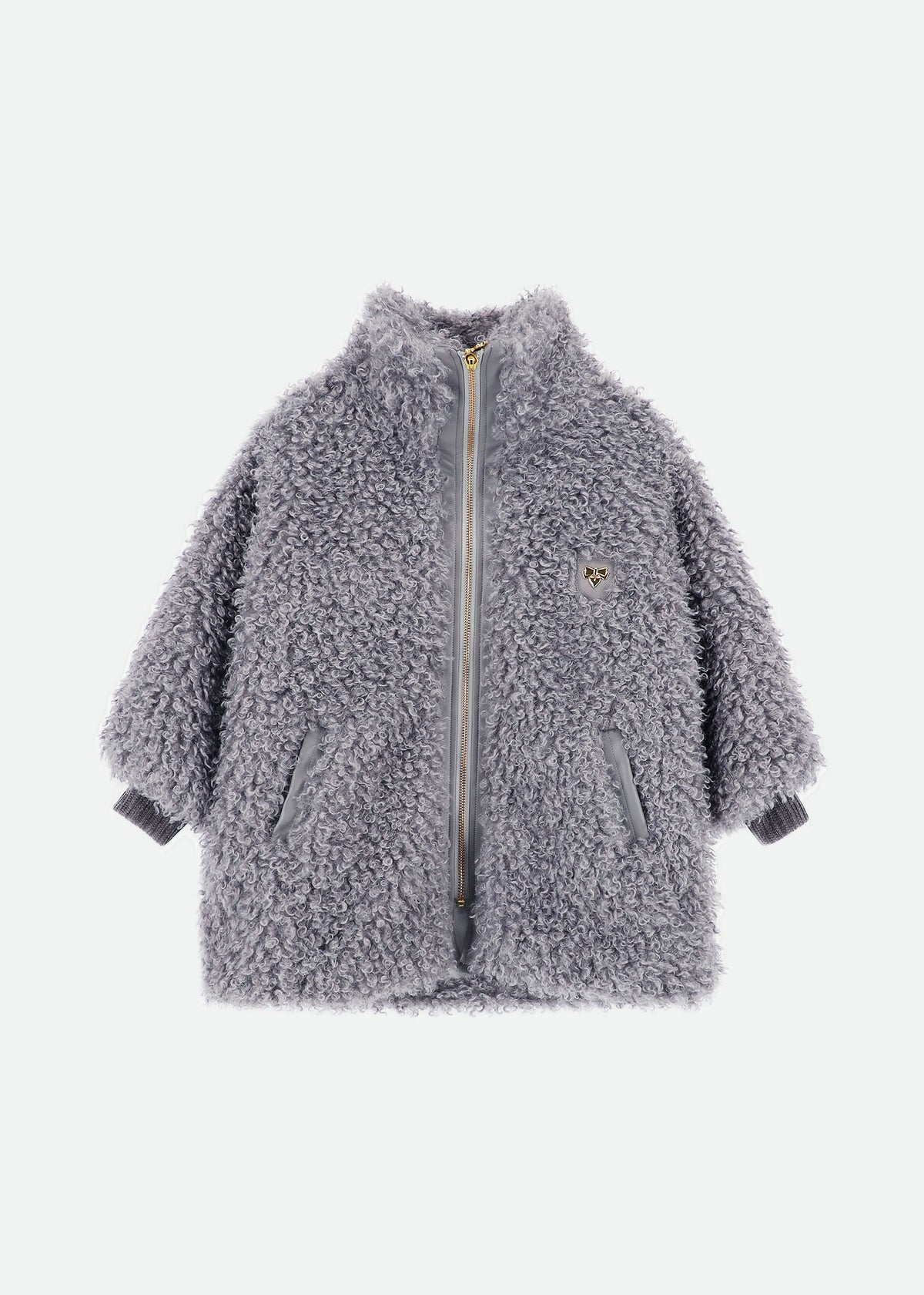 Vivienne Curly Fur Coat Grey