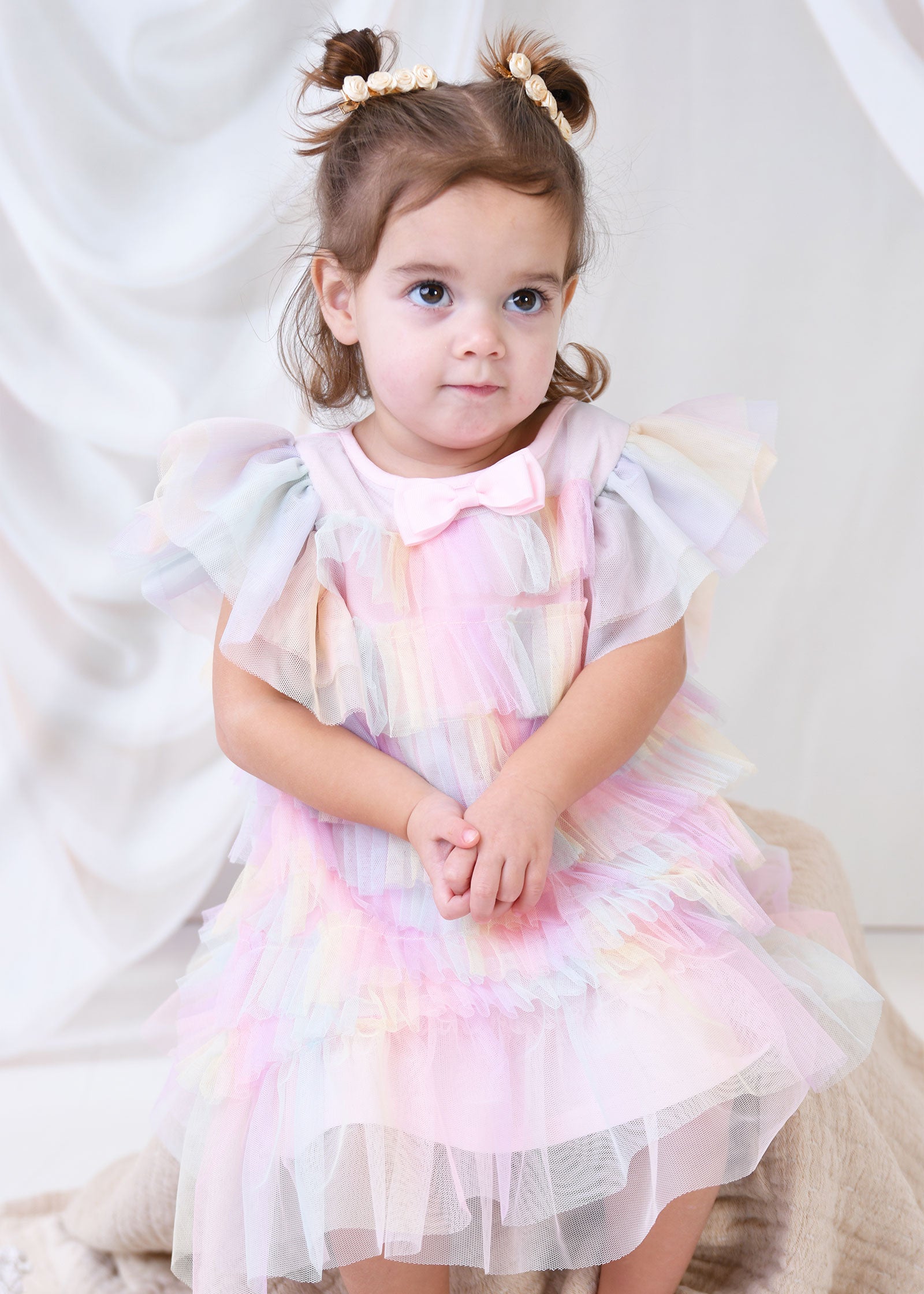 Waterfall Baby Dress Rainbow