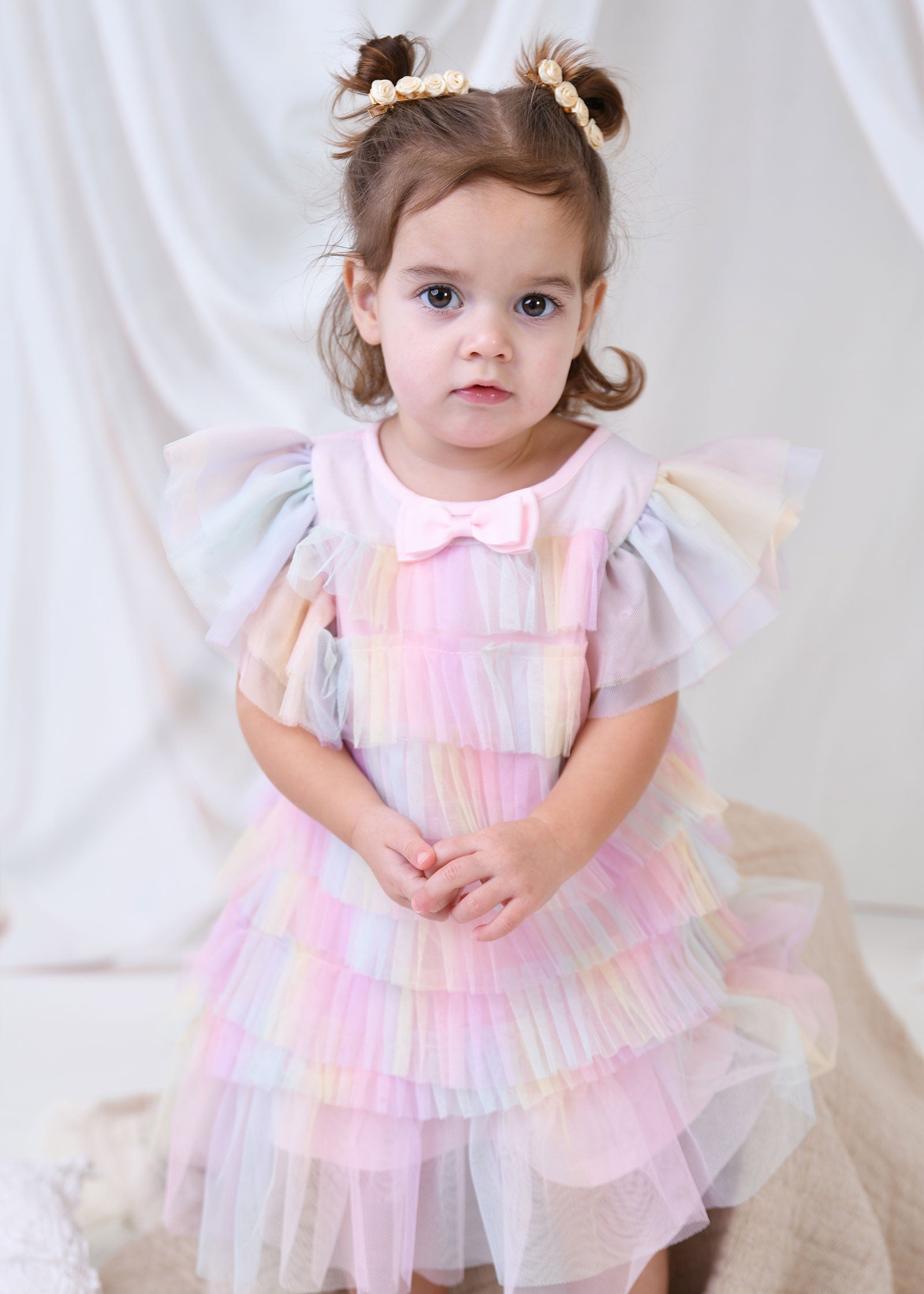 Waterfall Baby Dress Rainbow