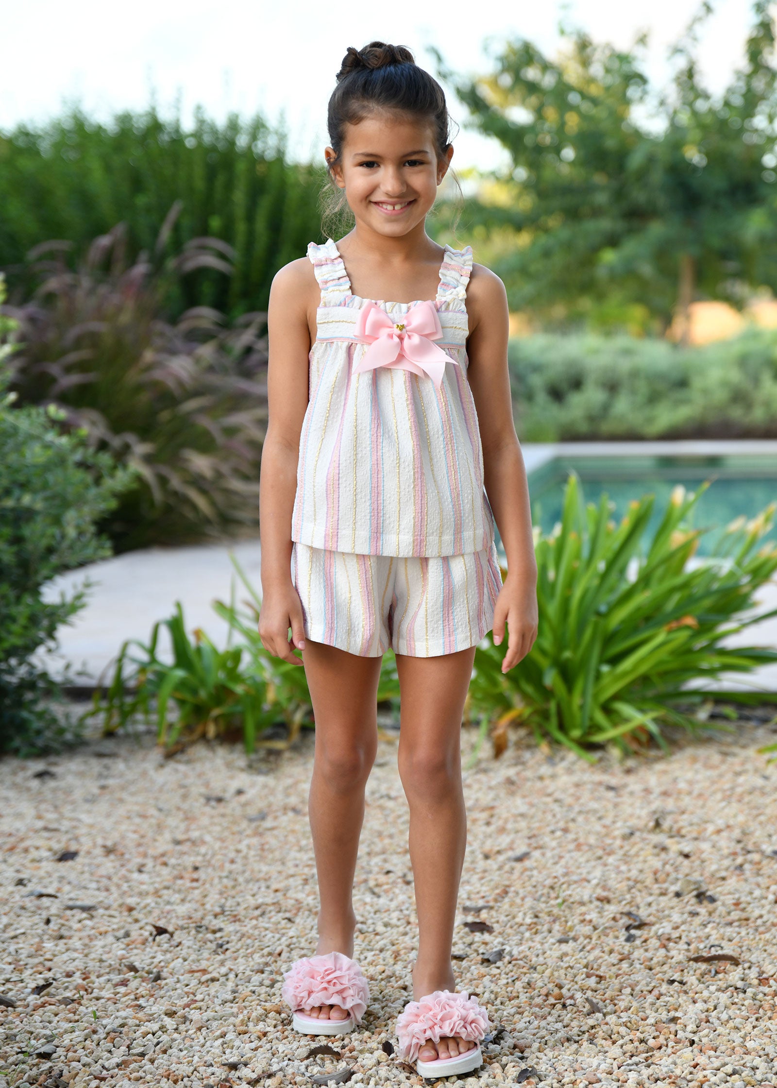 Waverly Jacquard Stripe Sun Top Snowdrop Stripe