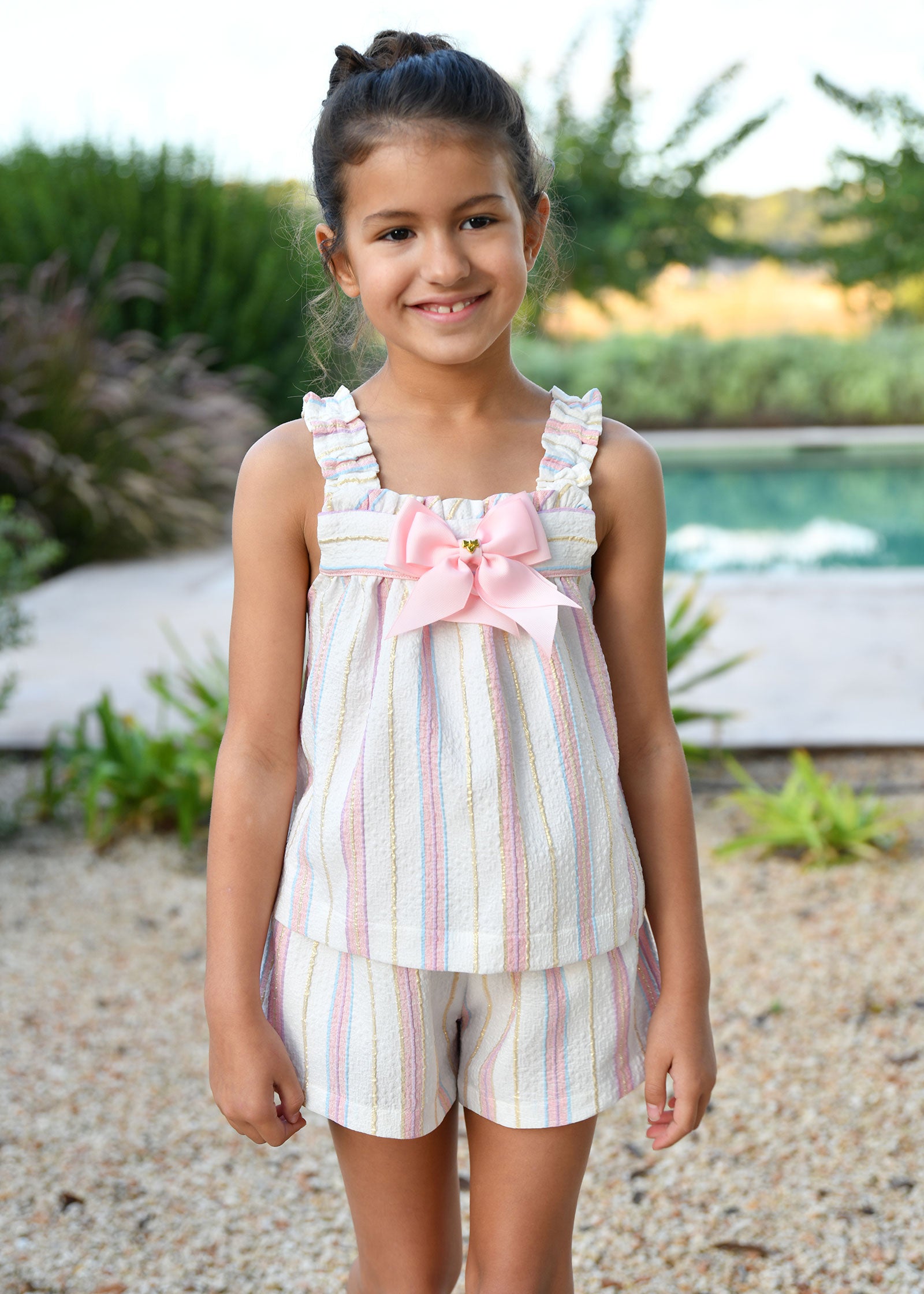 Waverly Jacquard Stripe Sun Top Snowdrop Stripe