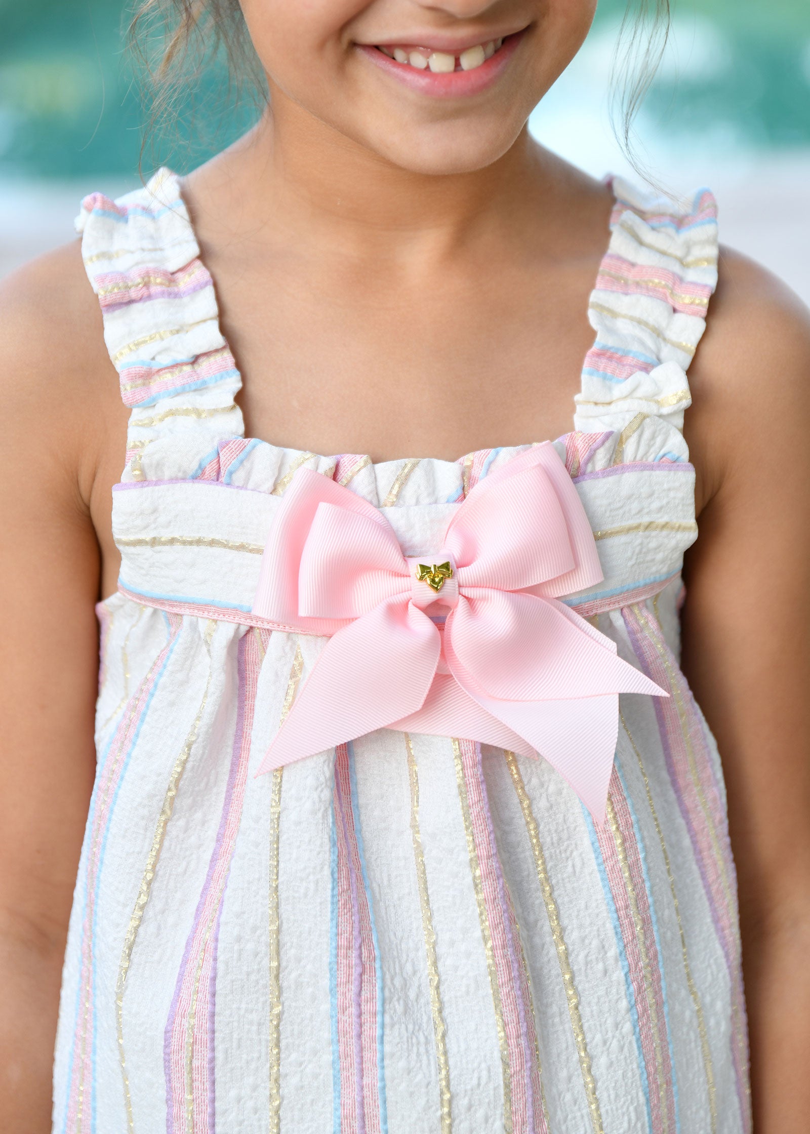 Waverly Jacquard Stripe Sun Top Snowdrop Stripe