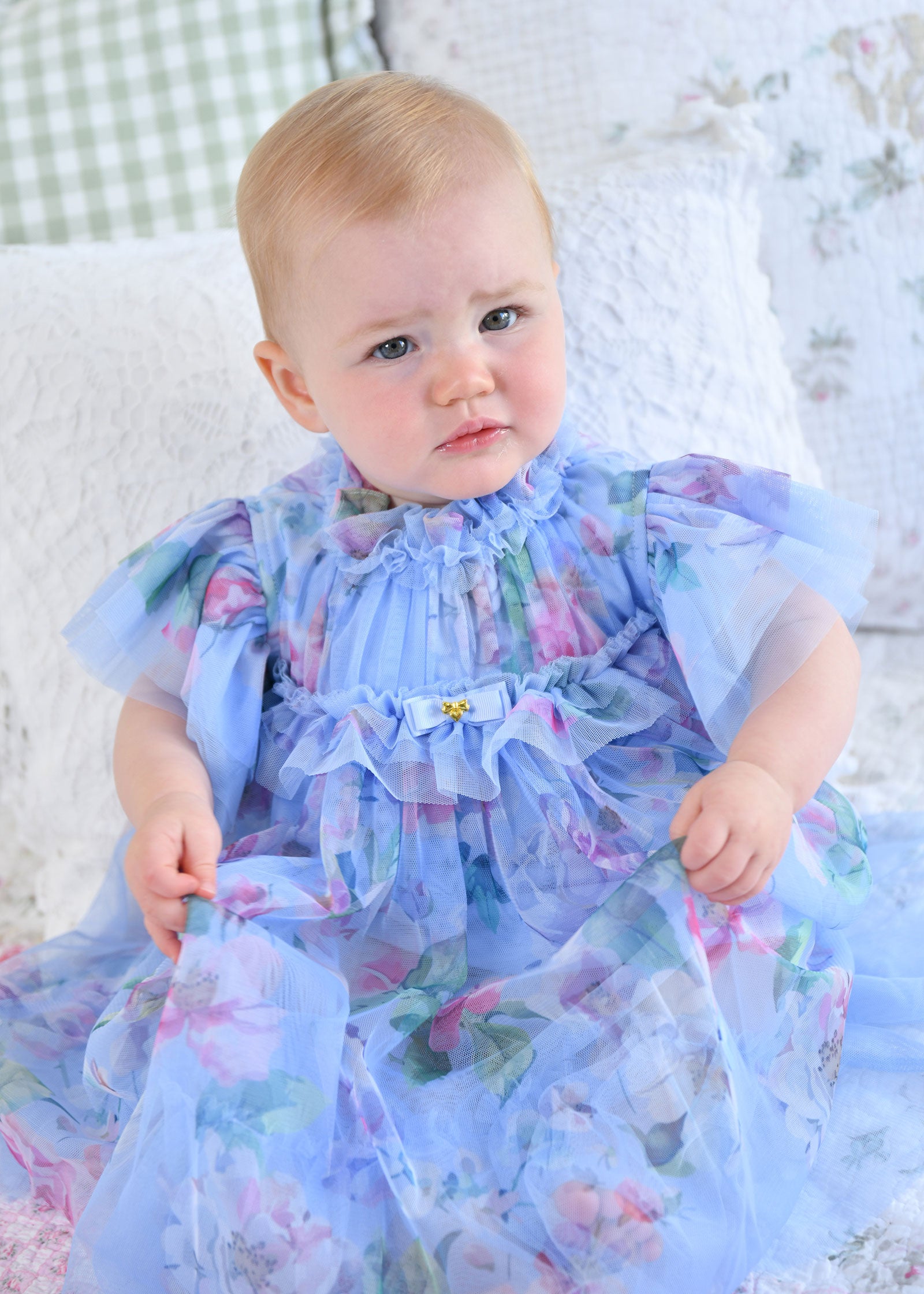 Wendy Tulle Baby Dress Pretty Blue