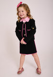 Whitney Knitted Jacket Black With Pink