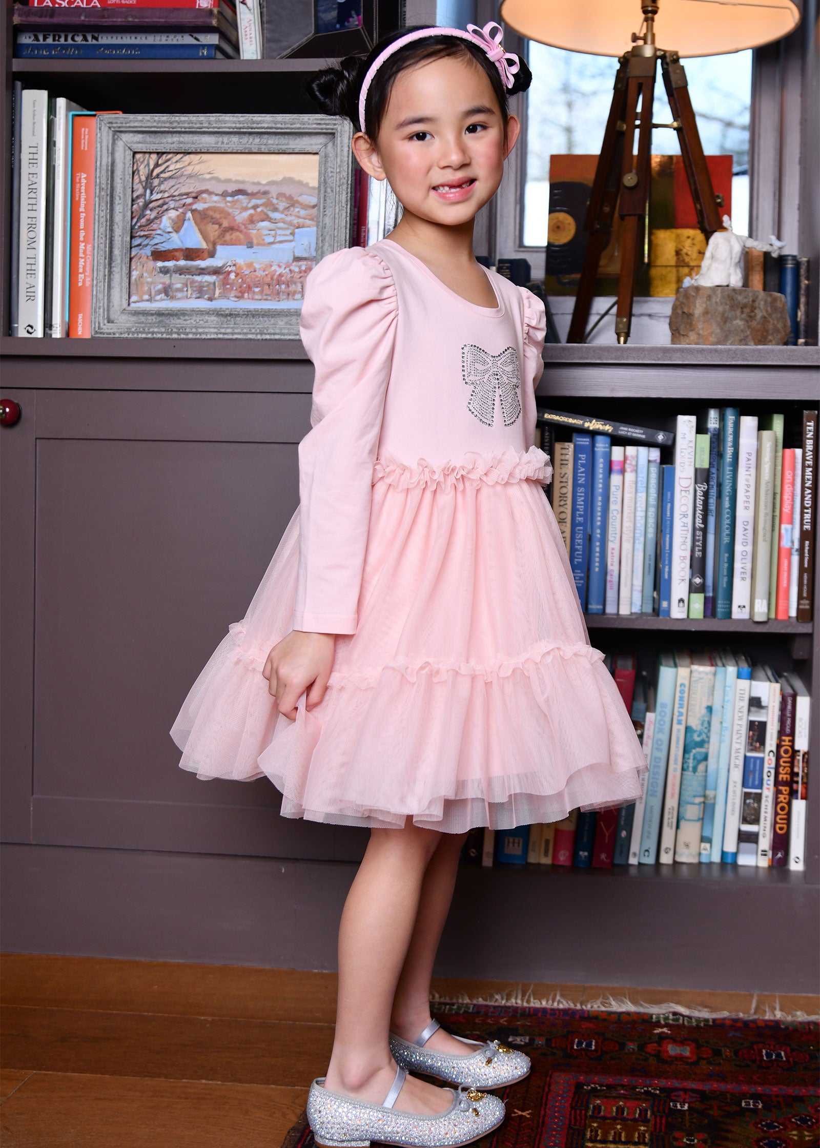Winter Pleated Tulle  Dress Blush Pink